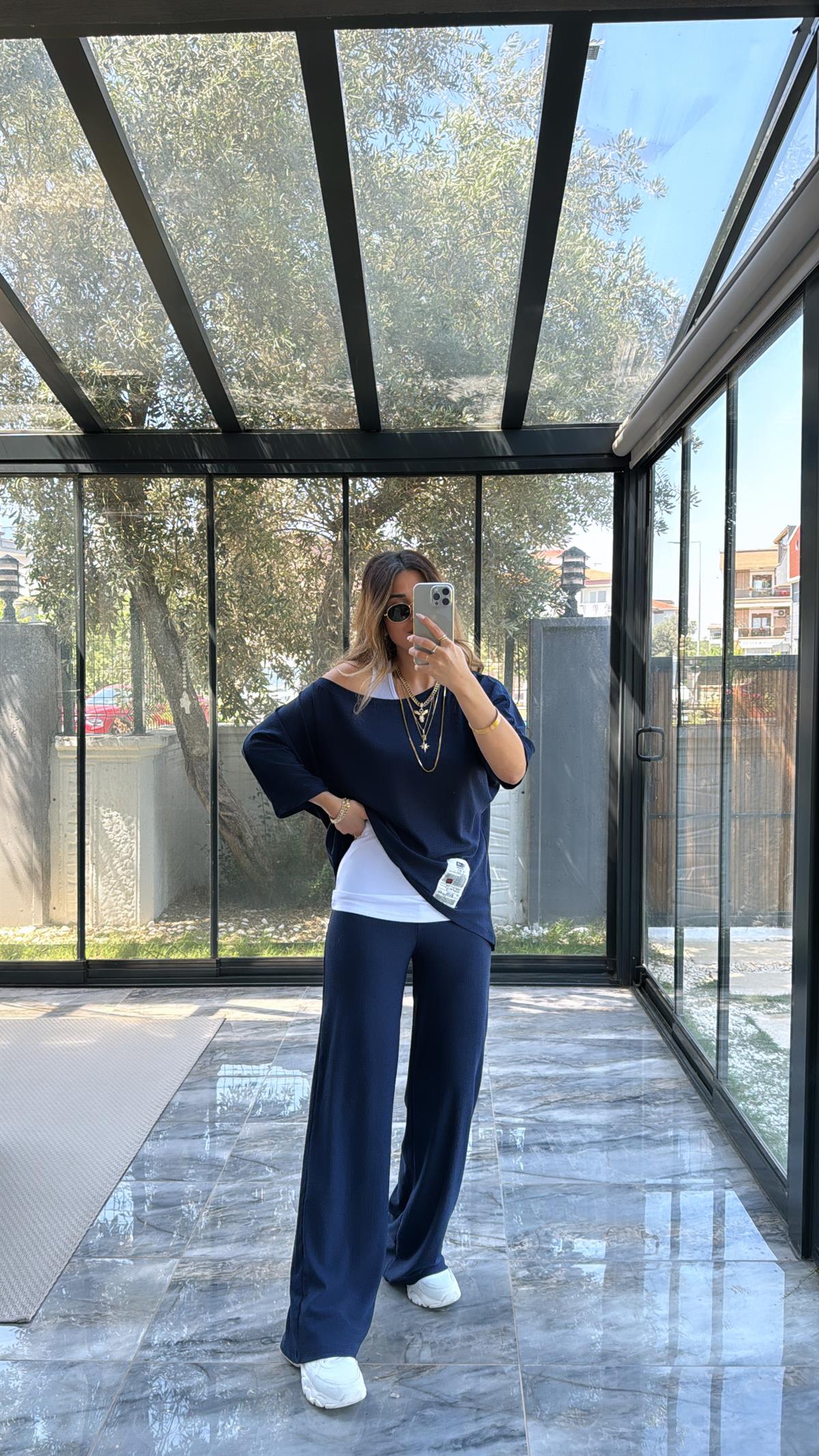 Lacivert Bürümcük Üçlü Takım