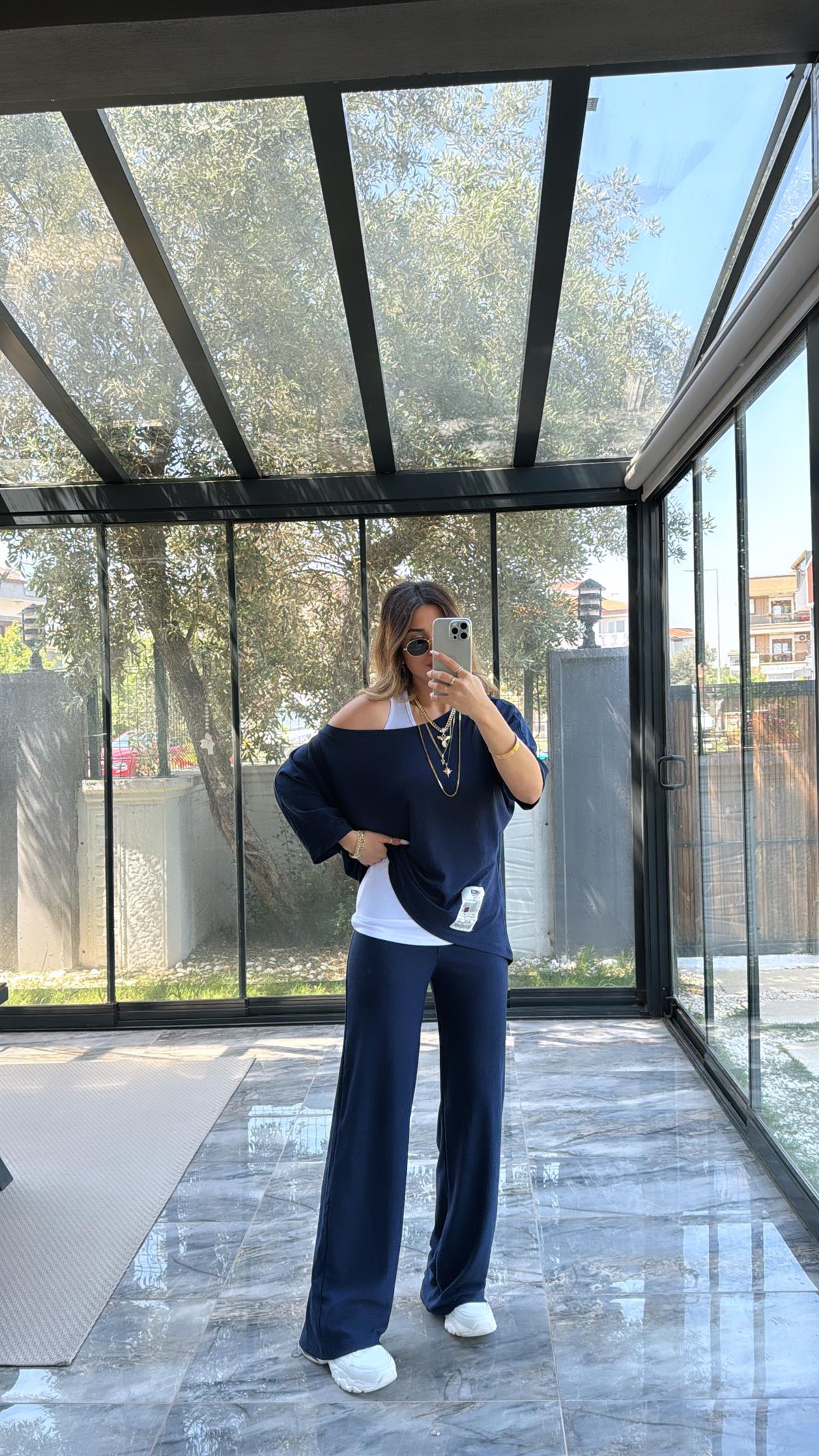 Lacivert Bürümcük Üçlü Takım