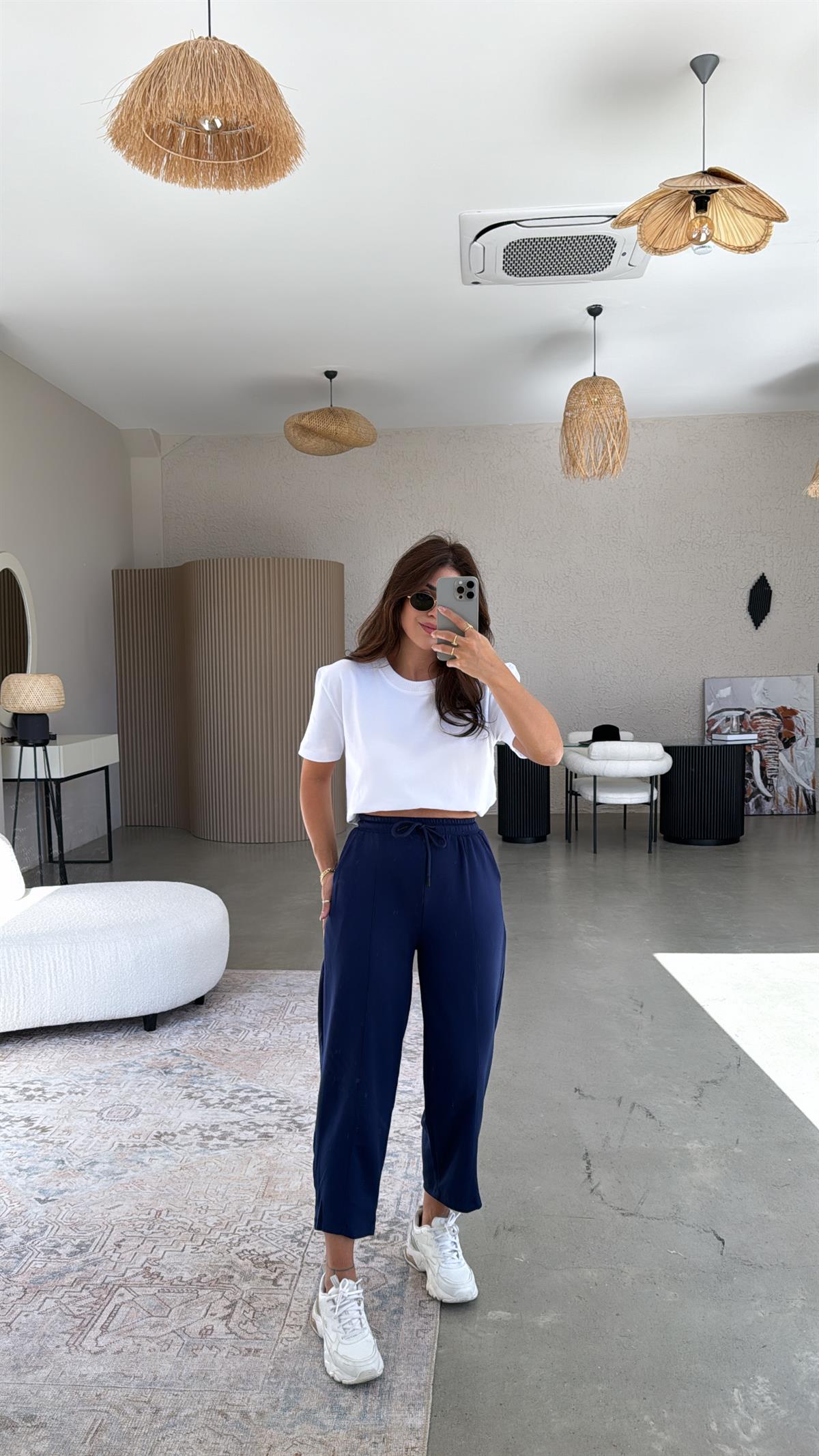 Lacivert Çımalı Modal Eşofman