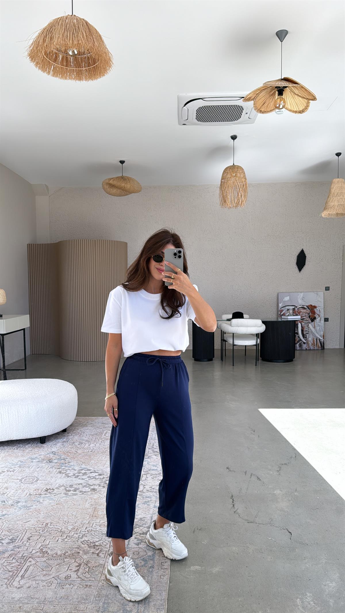 Lacivert Çımalı Modal Eşofman