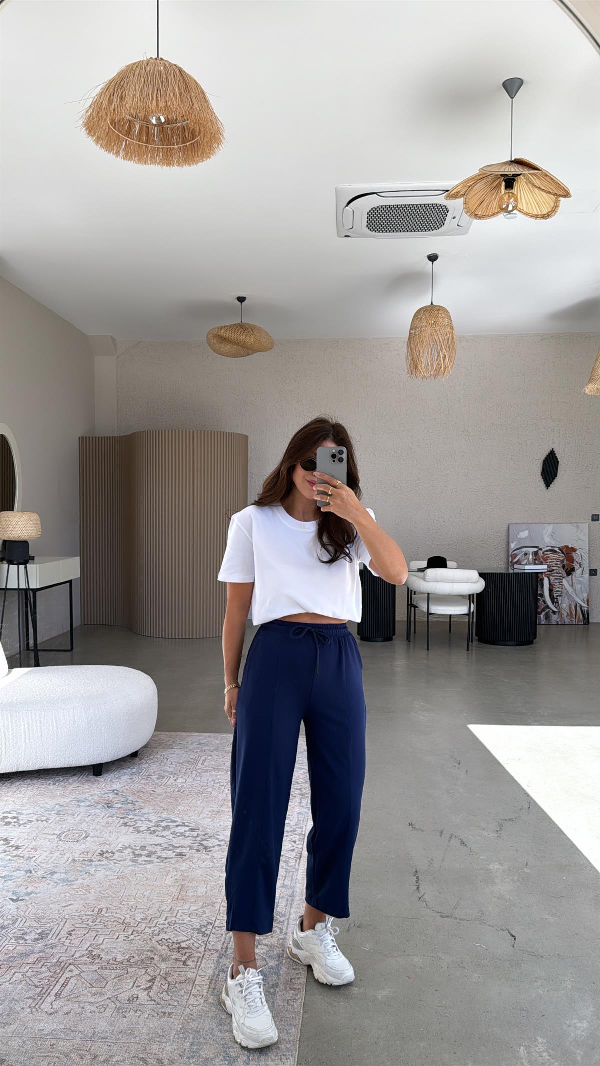 Lacivert Çımalı Modal Eşofman