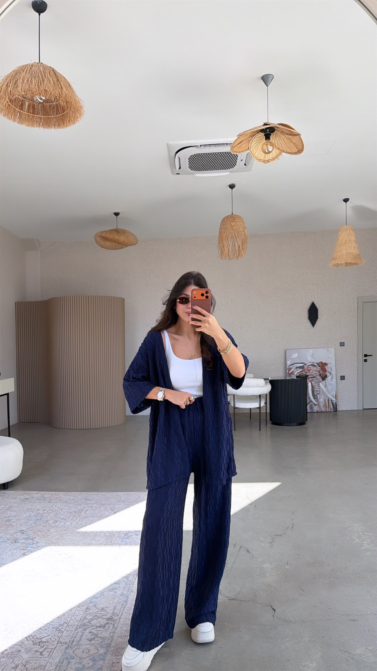 Lacivert Dokulu Ceketli Takım