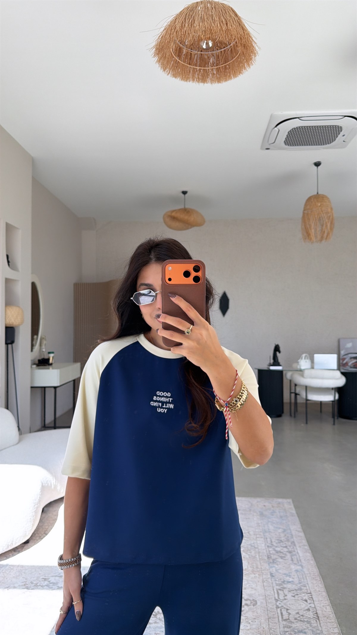 Lacivert Good Things Find You Modal Takım