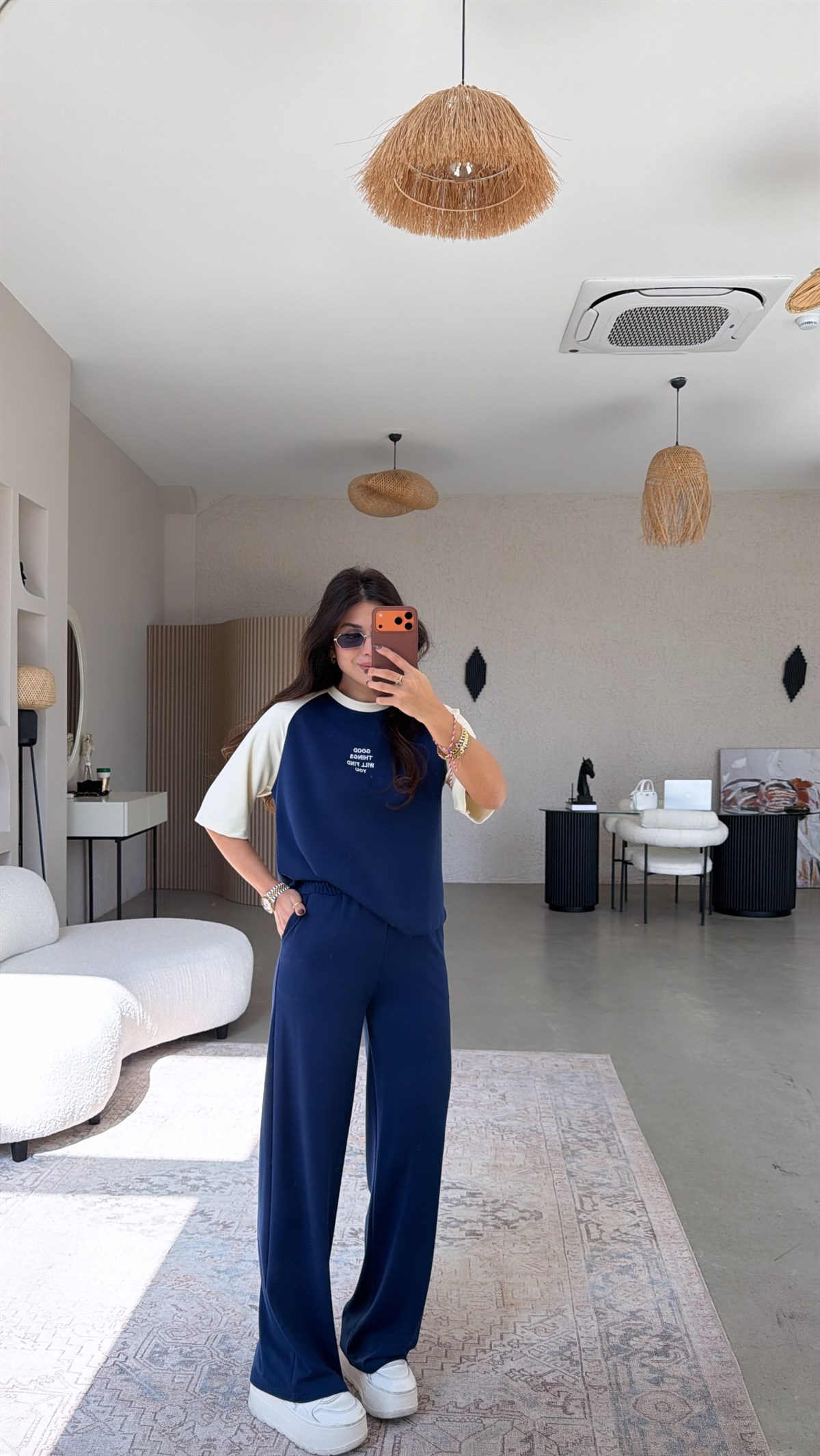 Lacivert Good Things Find You Modal Takım