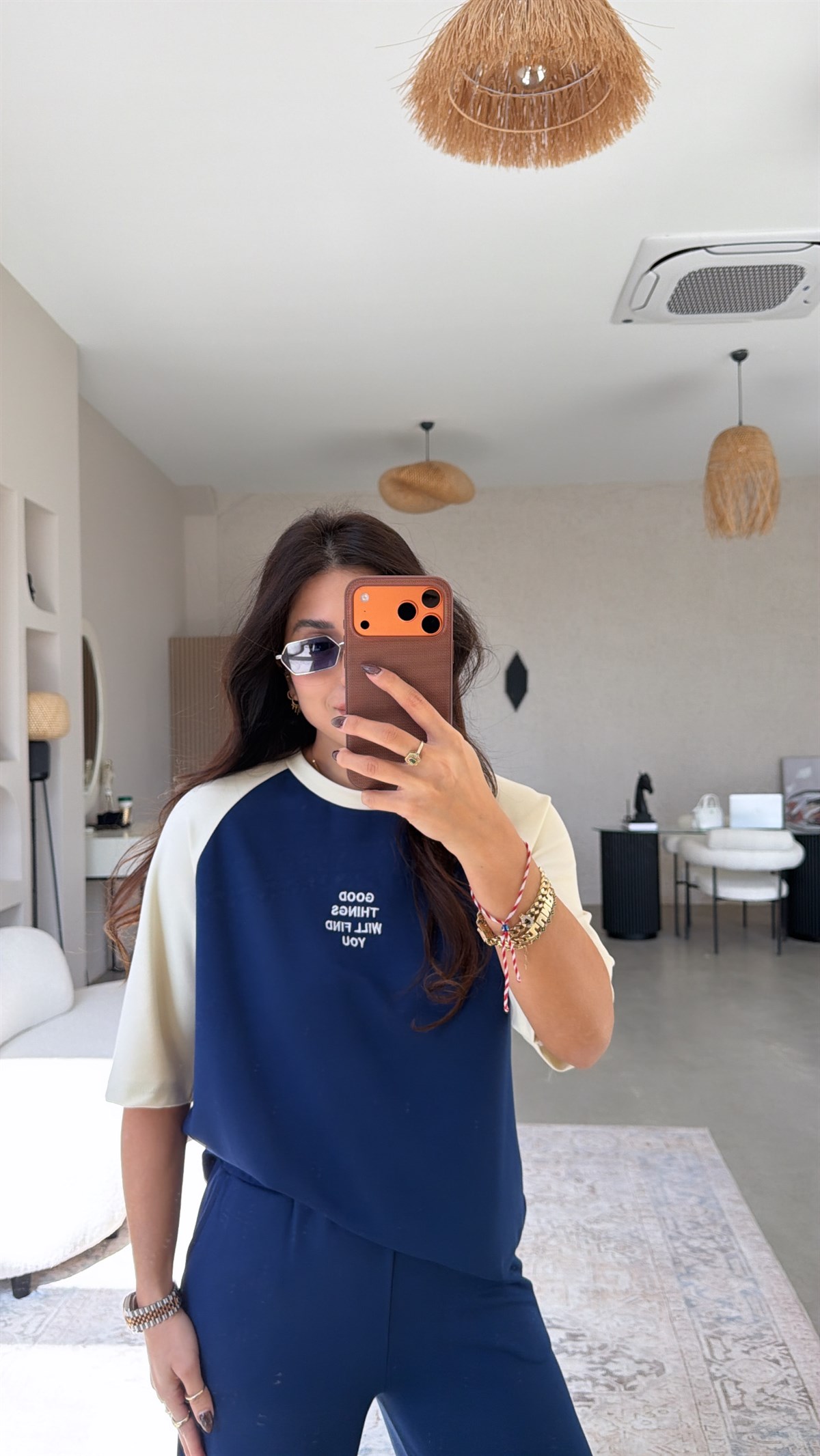 Lacivert Good Things Find You Modal Takım