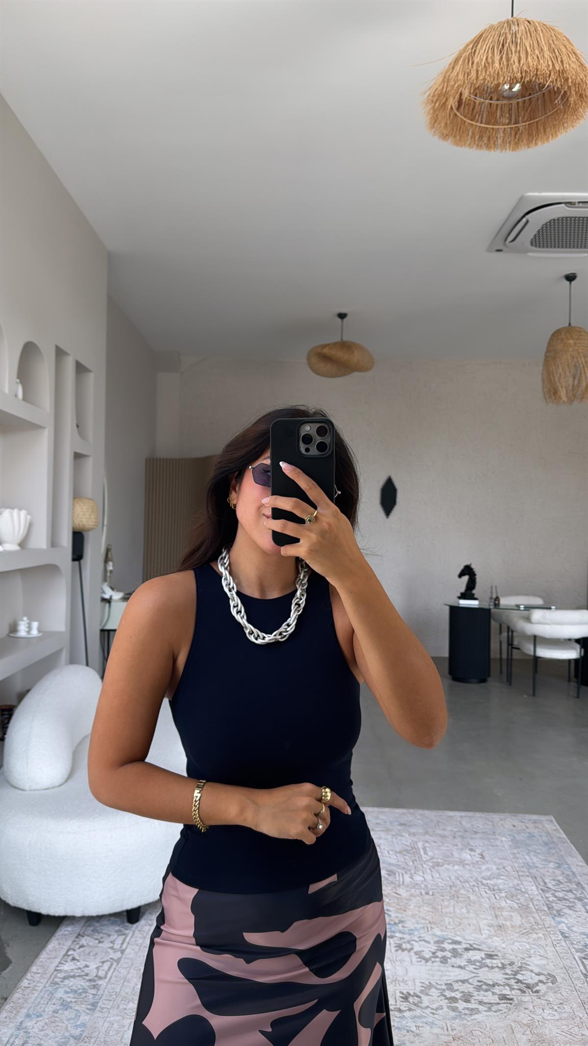 Lacivert Halter Yaka Yumuşak Modal Atlet