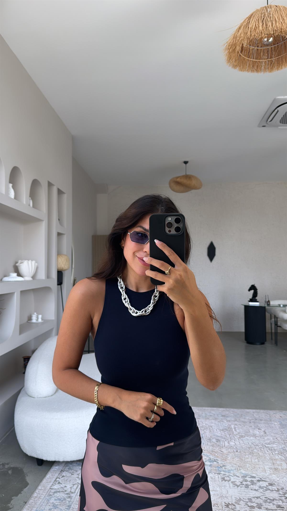 Lacivert Halter Yaka Yumuşak Modal Atlet