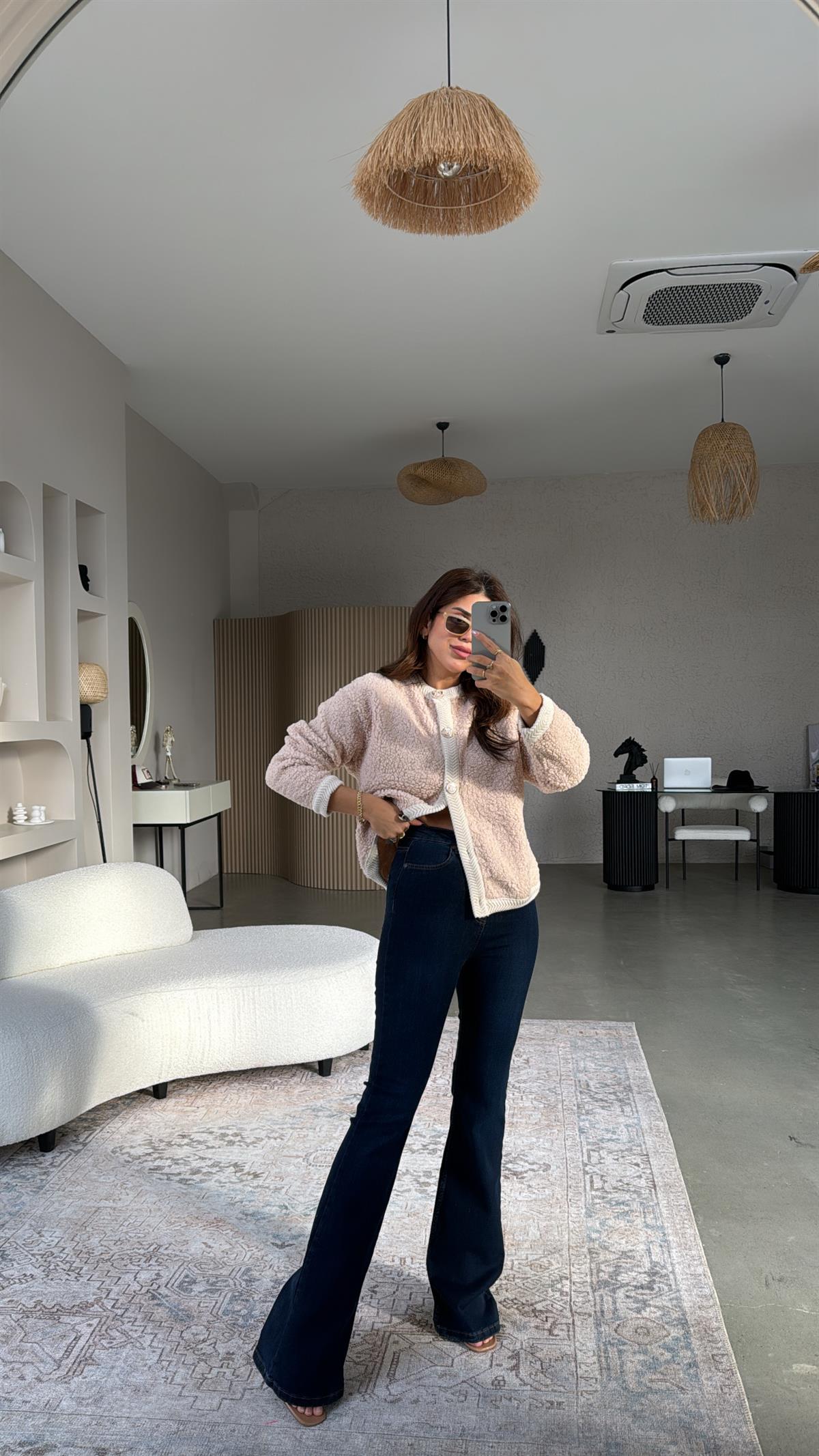 Lacivert İspanyol Likralı Premium Jean