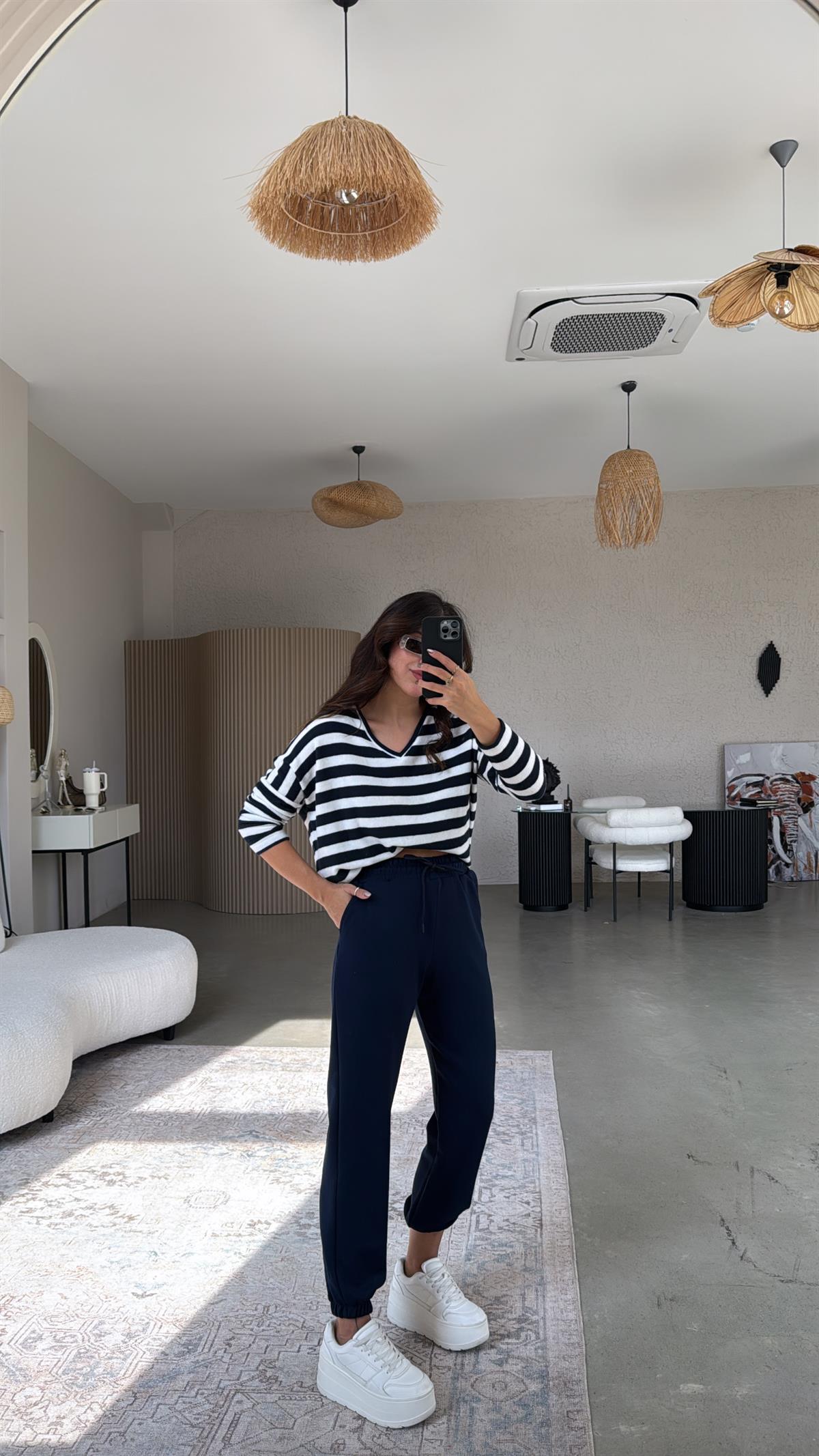 Lacivert Jogger Paça Lastik Eşofman