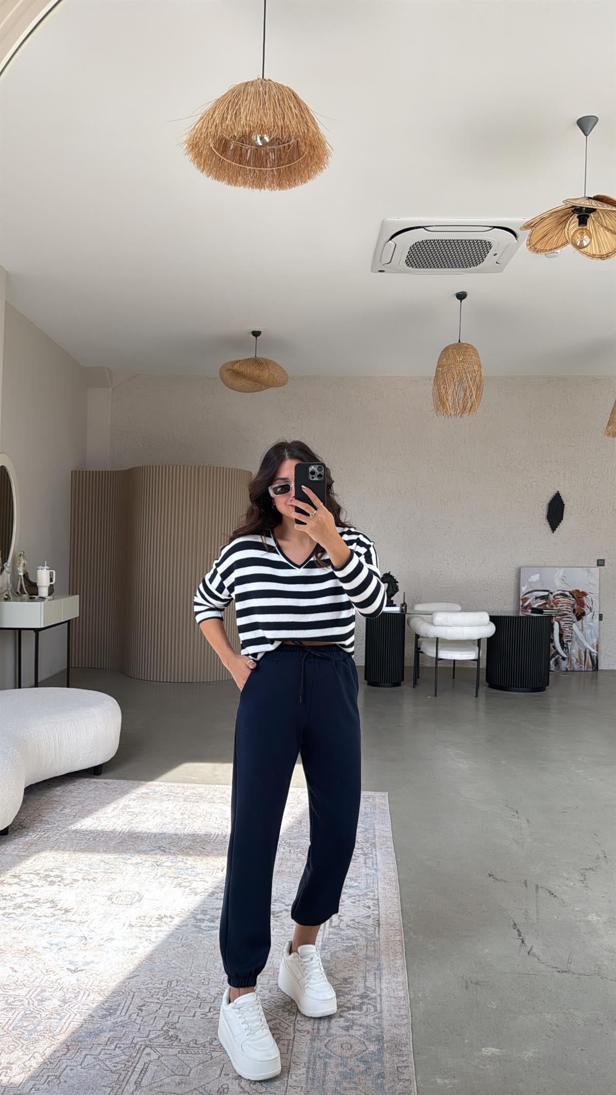 Lacivert Jogger Paça Lastik Eşofman