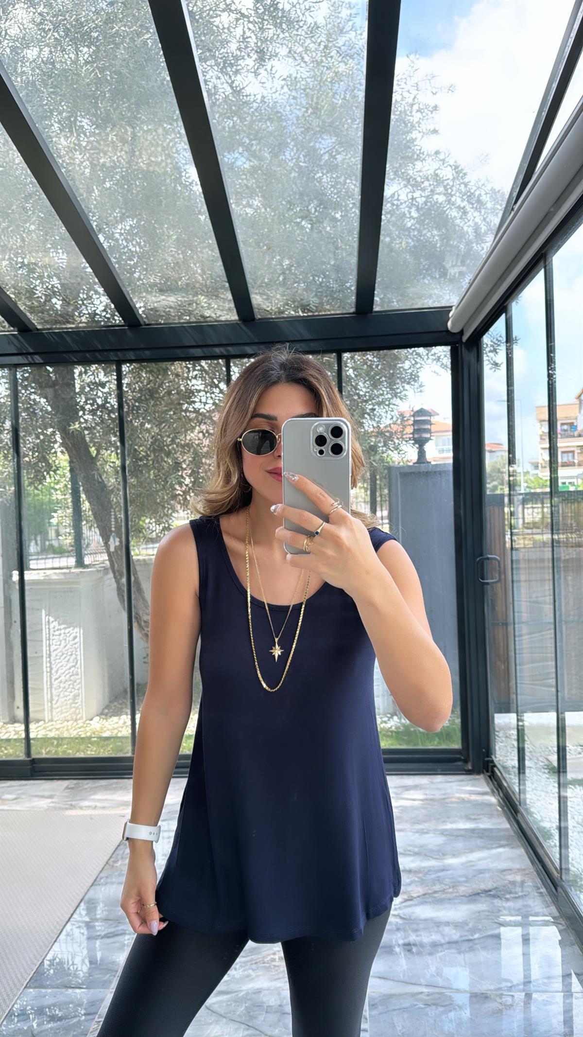 Lacivert Kalın Askı Salaş Atlet