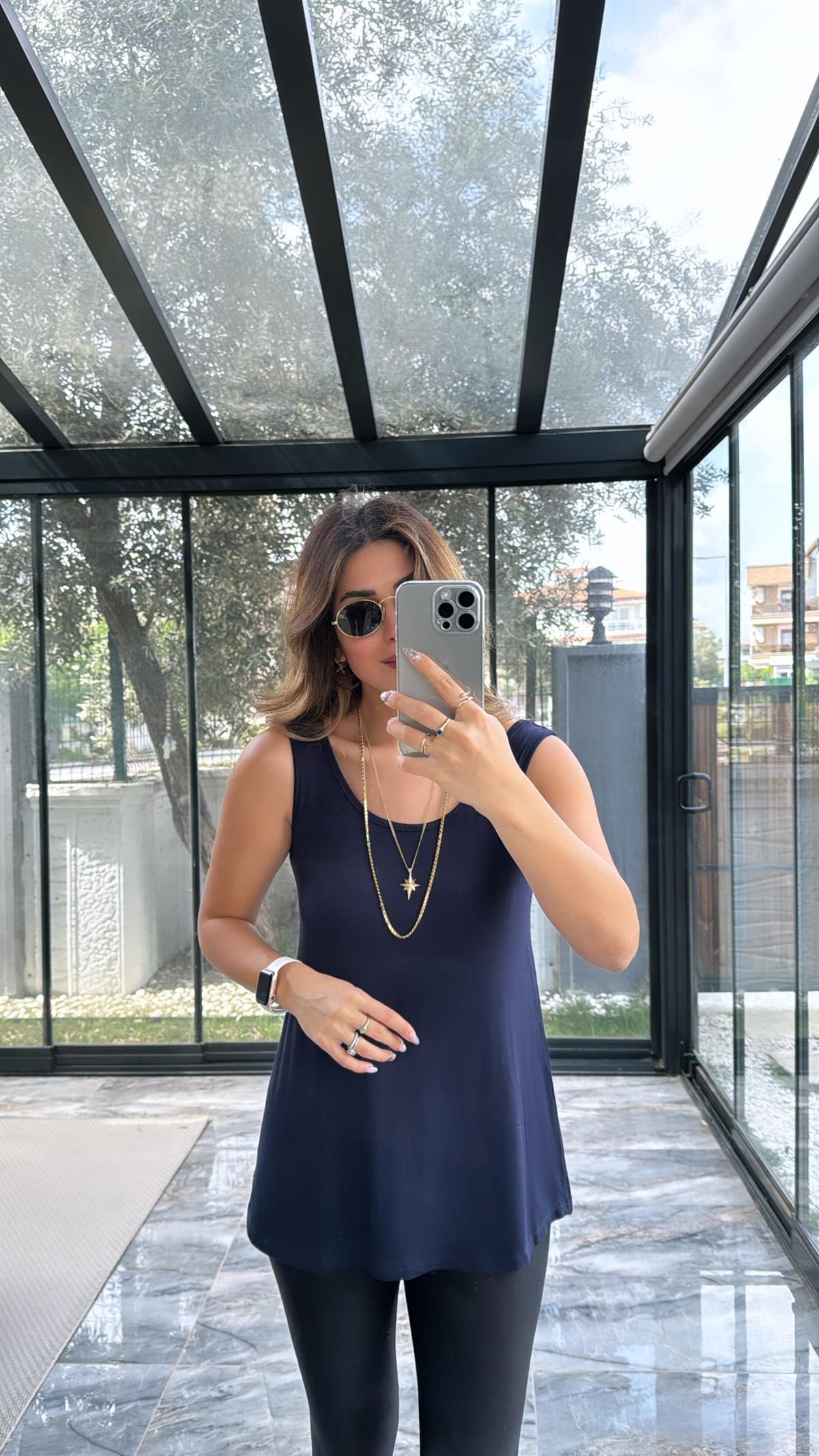 Lacivert Kalın Askı Salaş Atlet