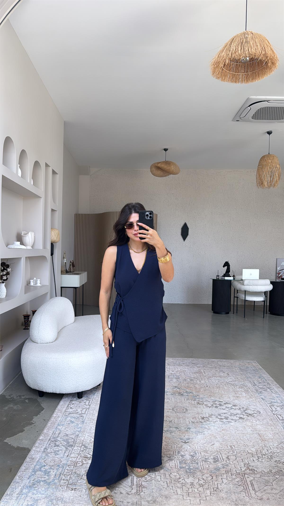 Lacivert Kruvaze Aerobin Takım