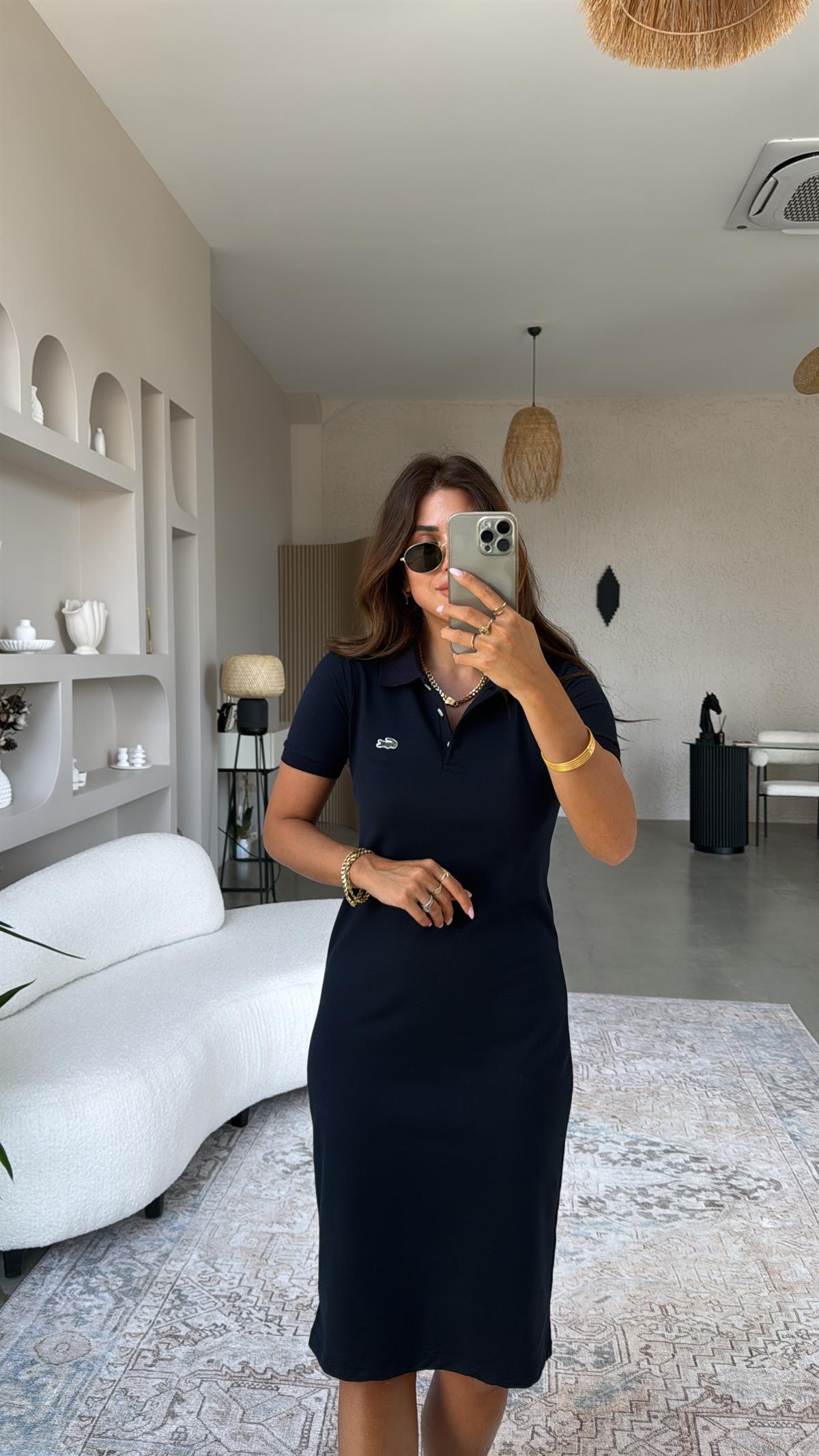 Lacivert LCT Yakalı Elbise