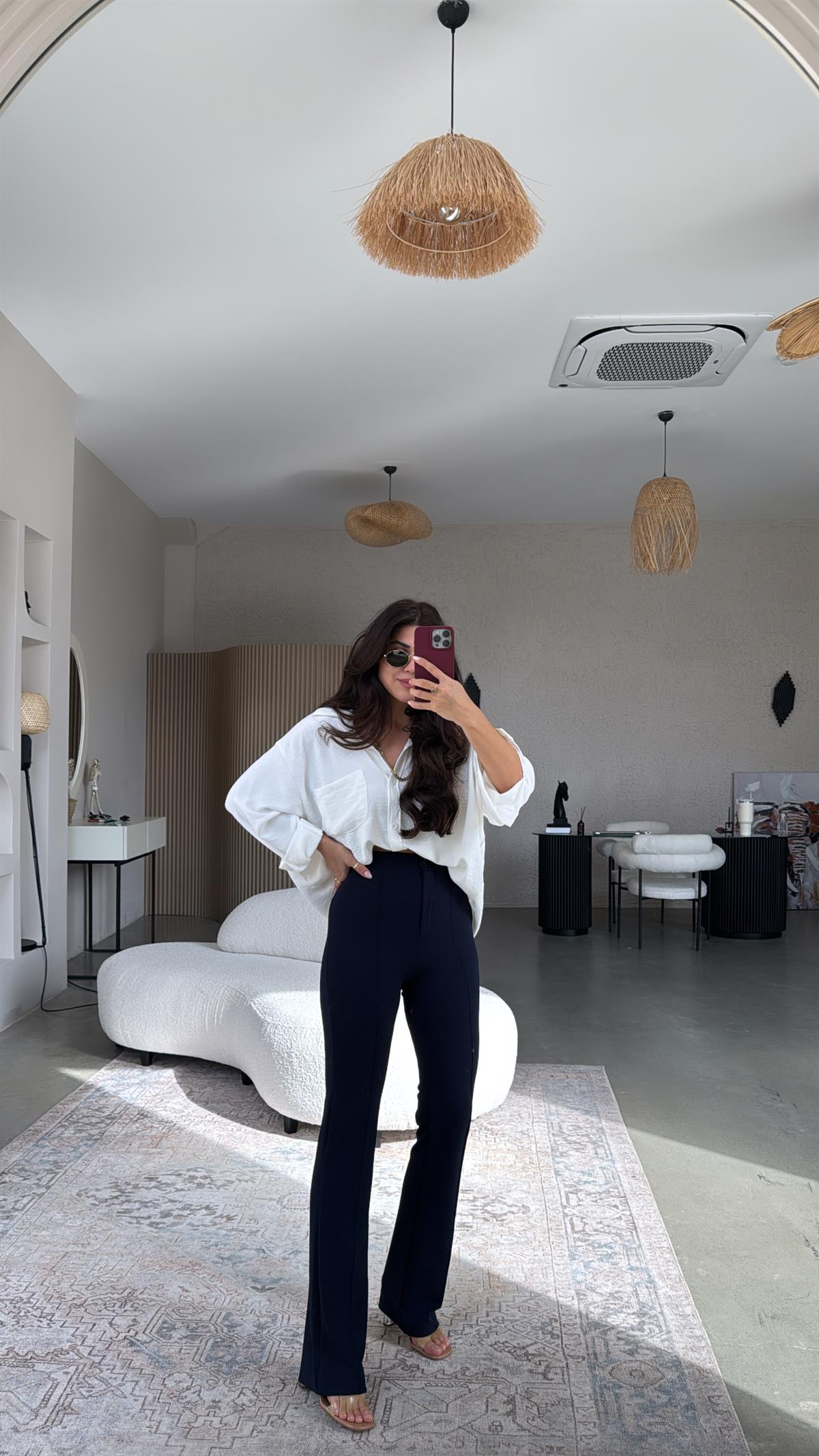 Lacivert Likra Kumaş Pantolon