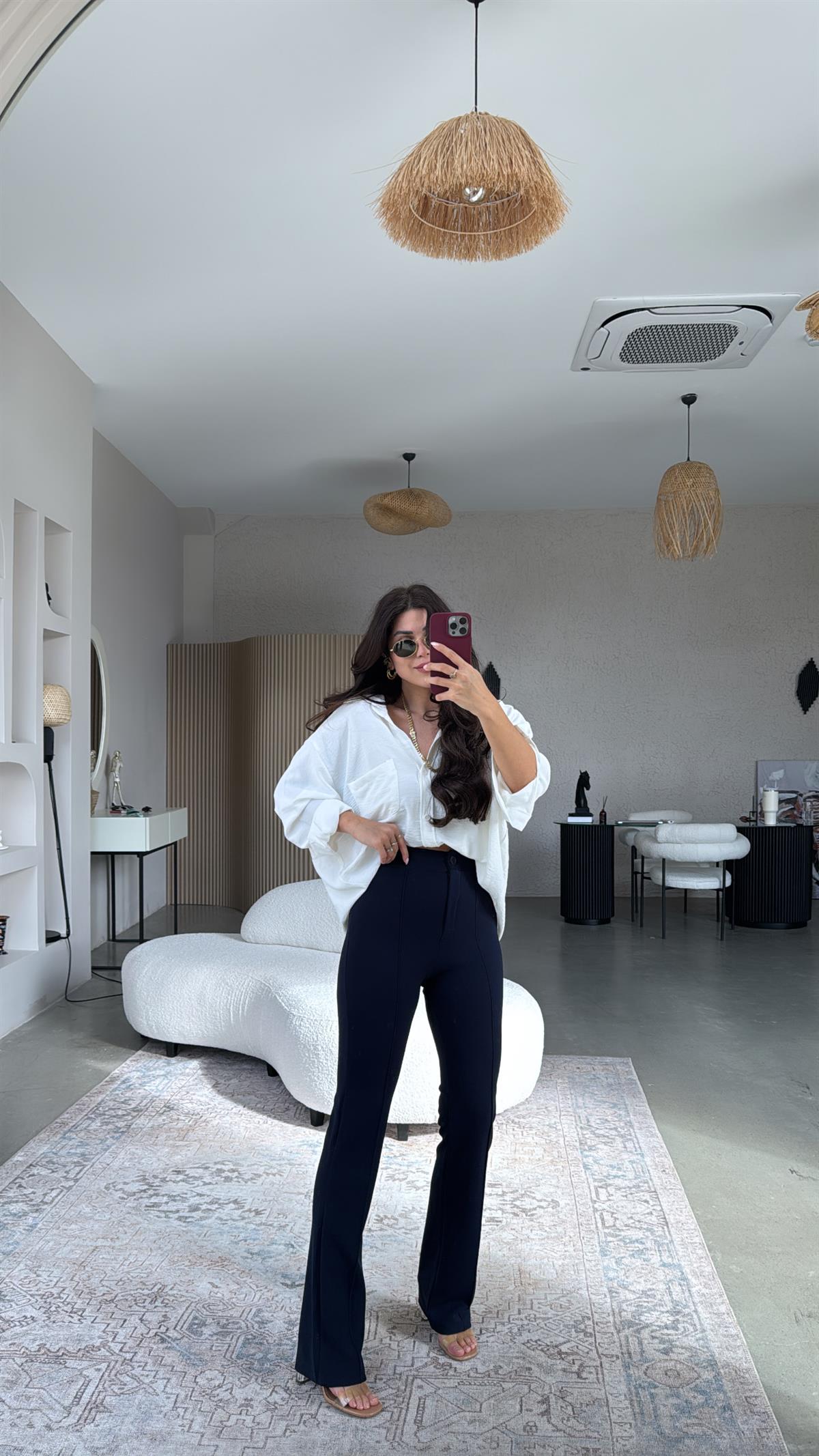 Lacivert Likra Kumaş Pantolon