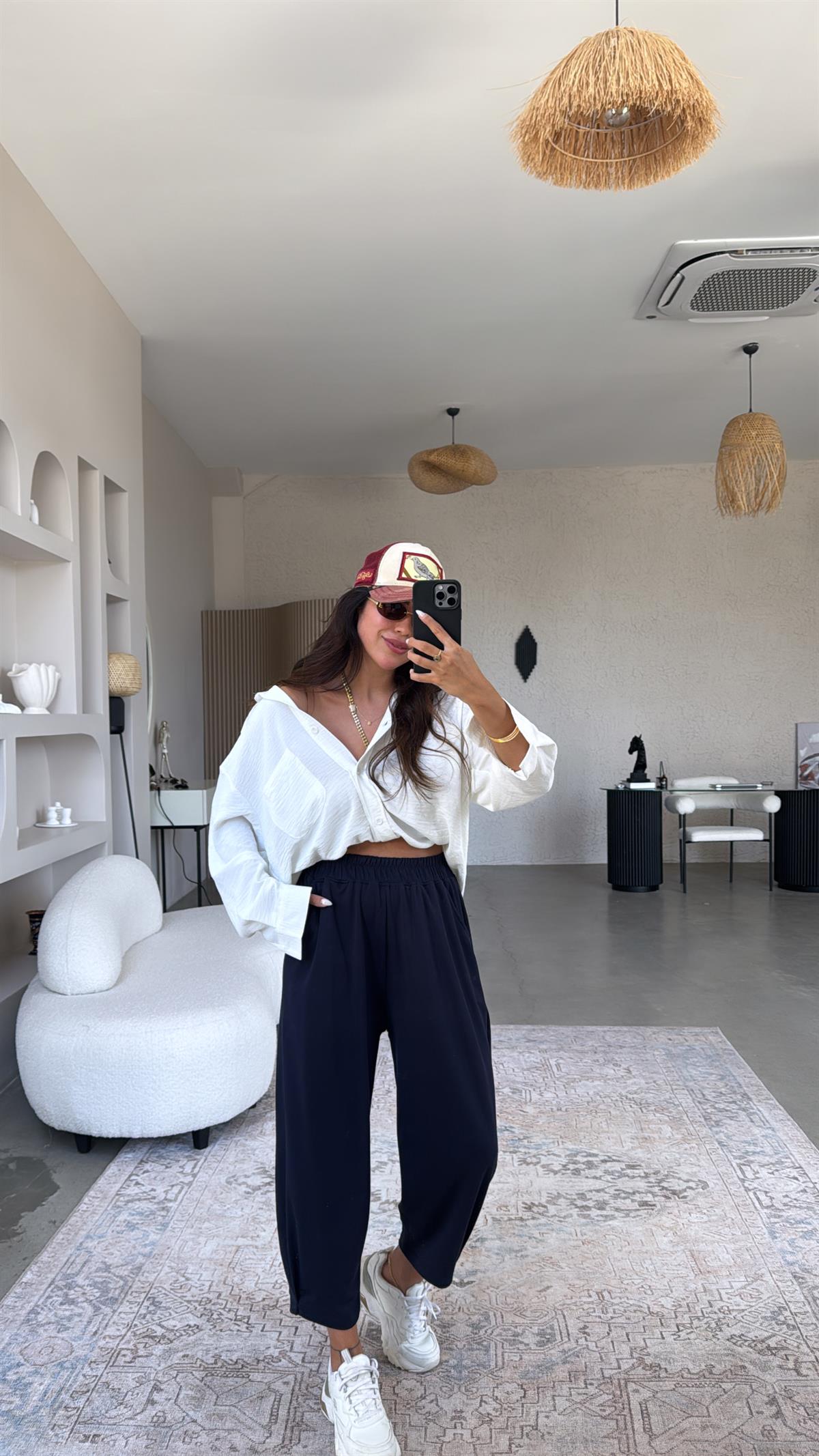 Lacivert Modal Baggy Eşofman