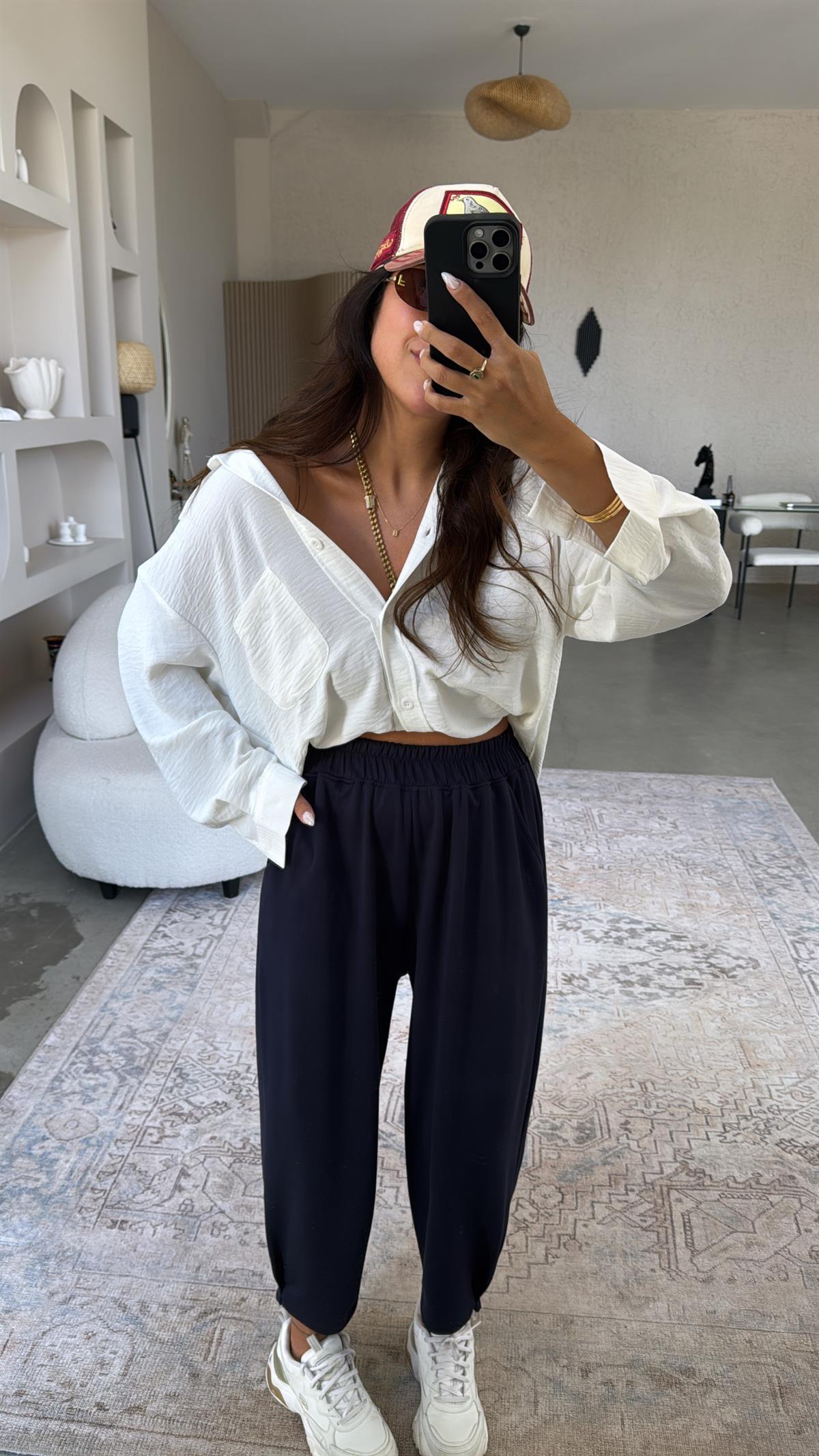 Lacivert Modal Baggy Eşofman