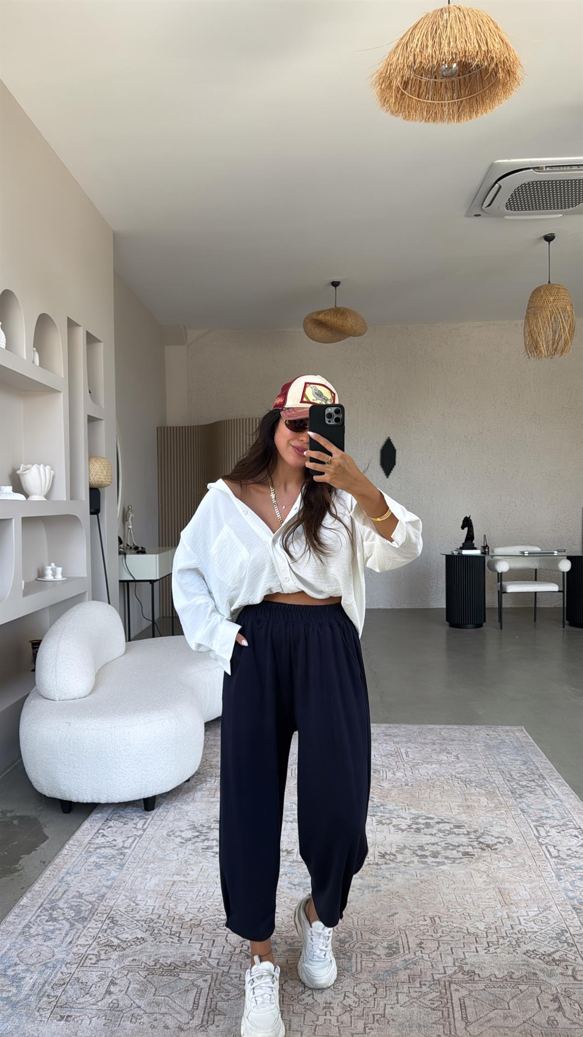 Lacivert Modal Baggy Eşofman