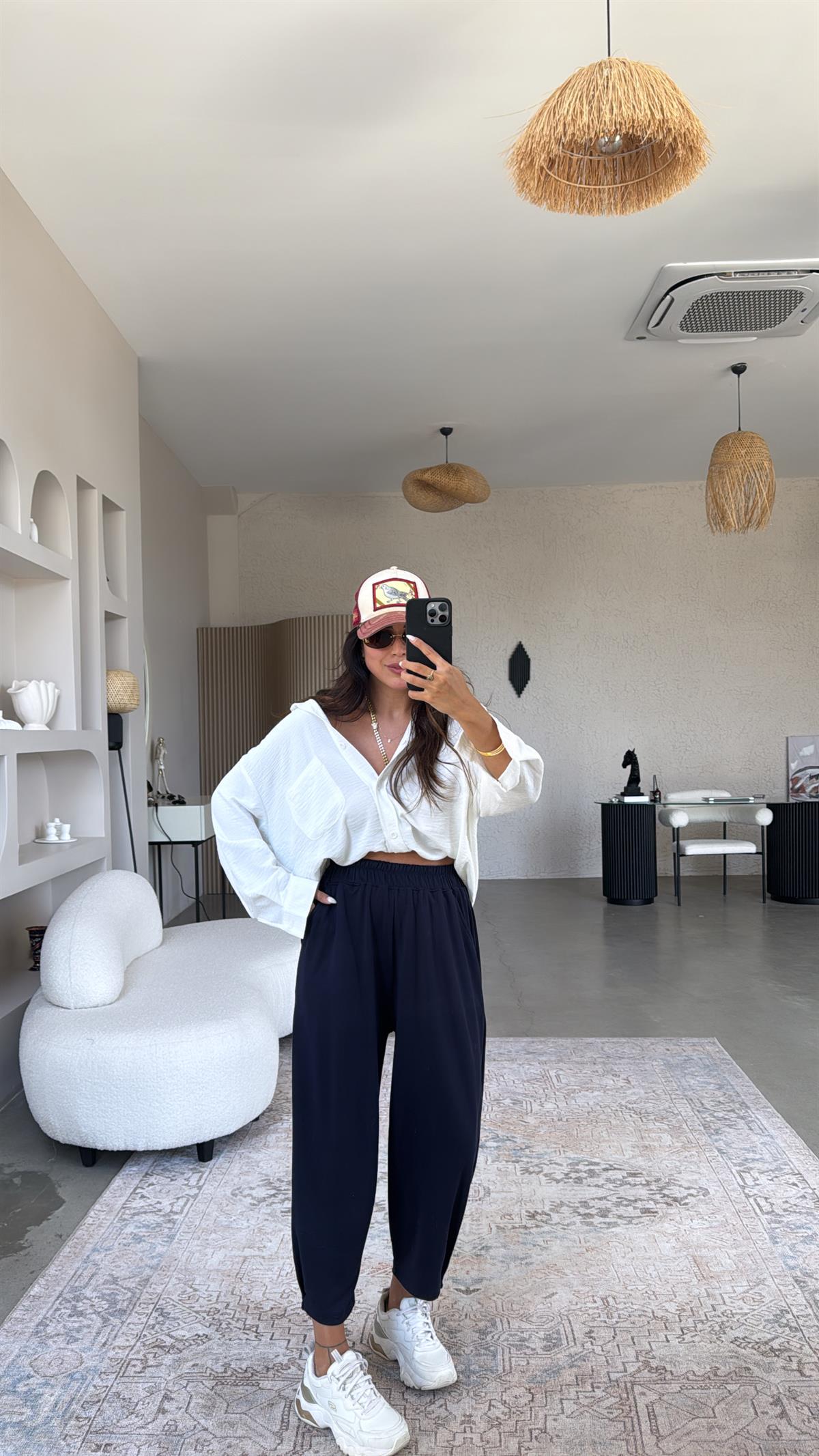 Lacivert Modal Baggy Eşofman