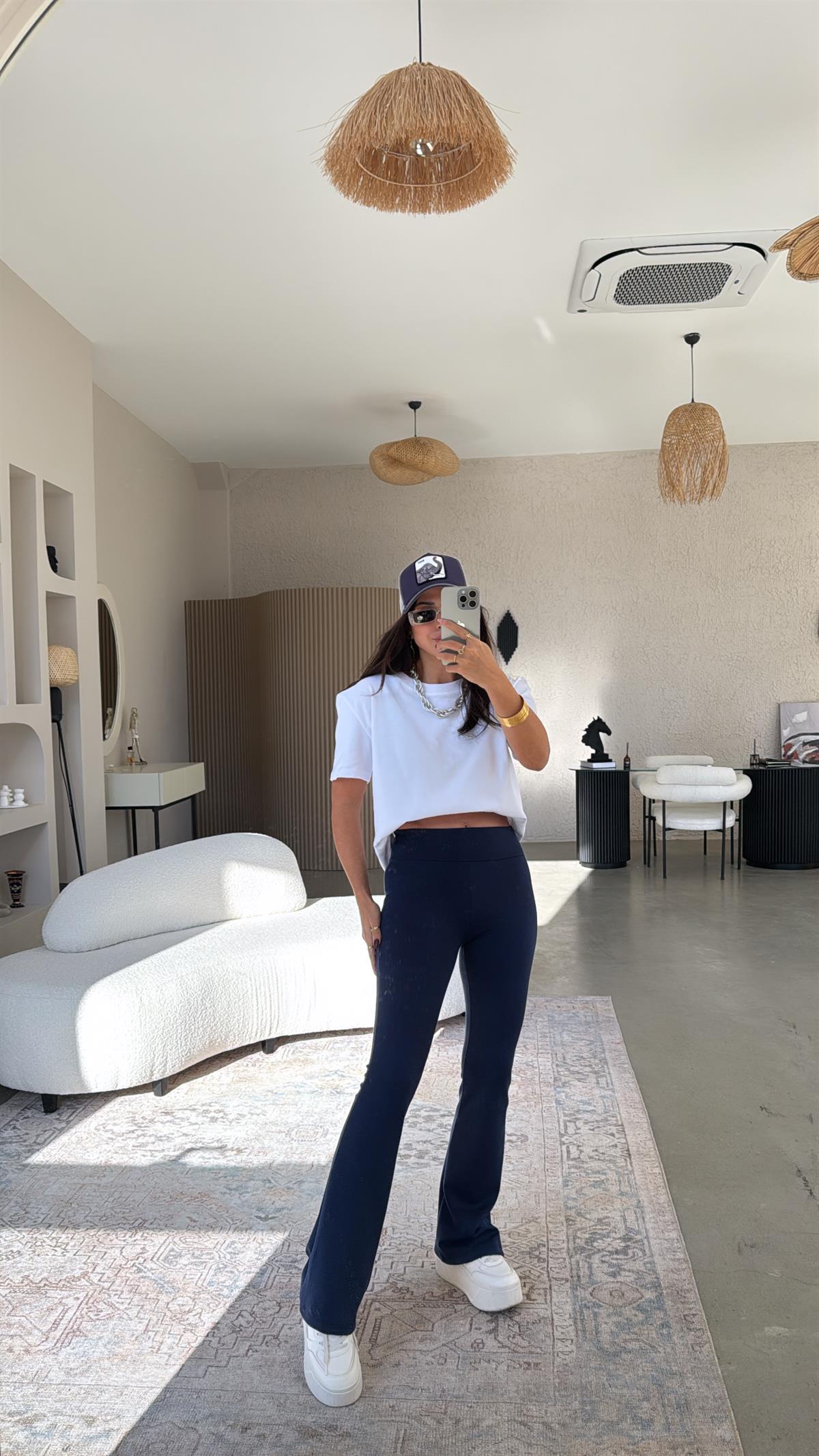 Lacivert Modal İspanyol Tayt