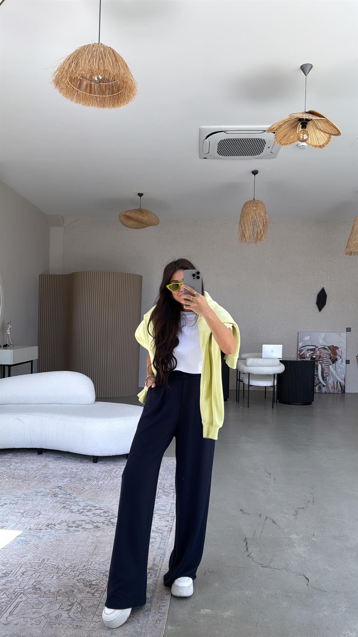 Lacivert Modal Relax Pantolon