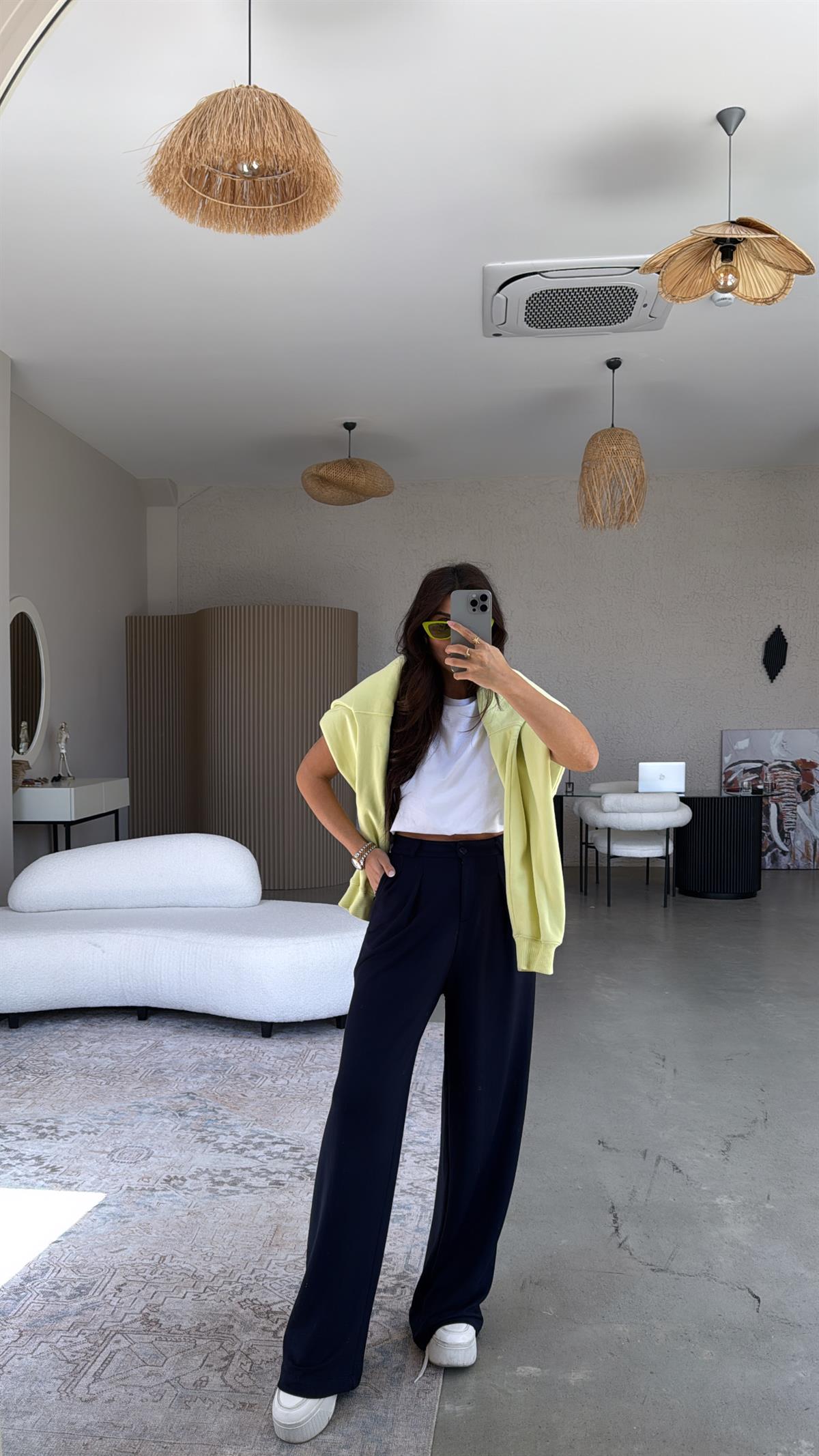 Lacivert Modal Relax Pantolon