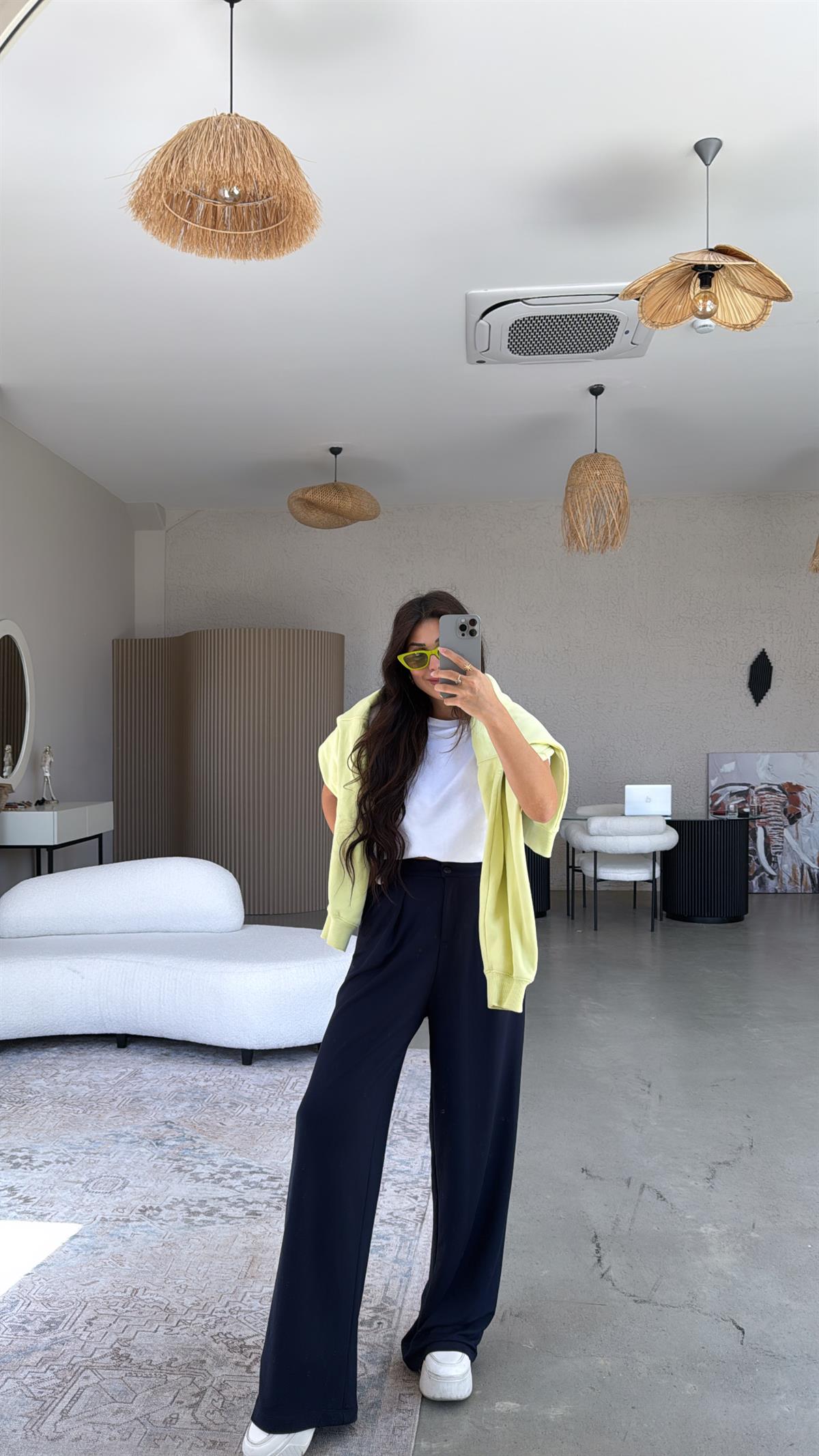 Lacivert Modal Relax Pantolon