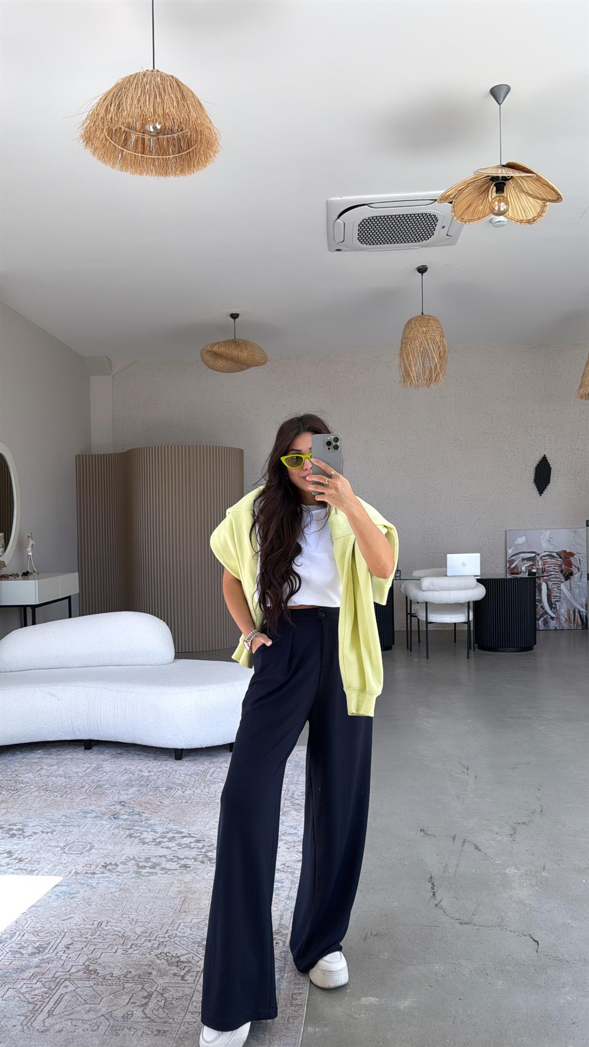 Lacivert Modal Relax Pantolon