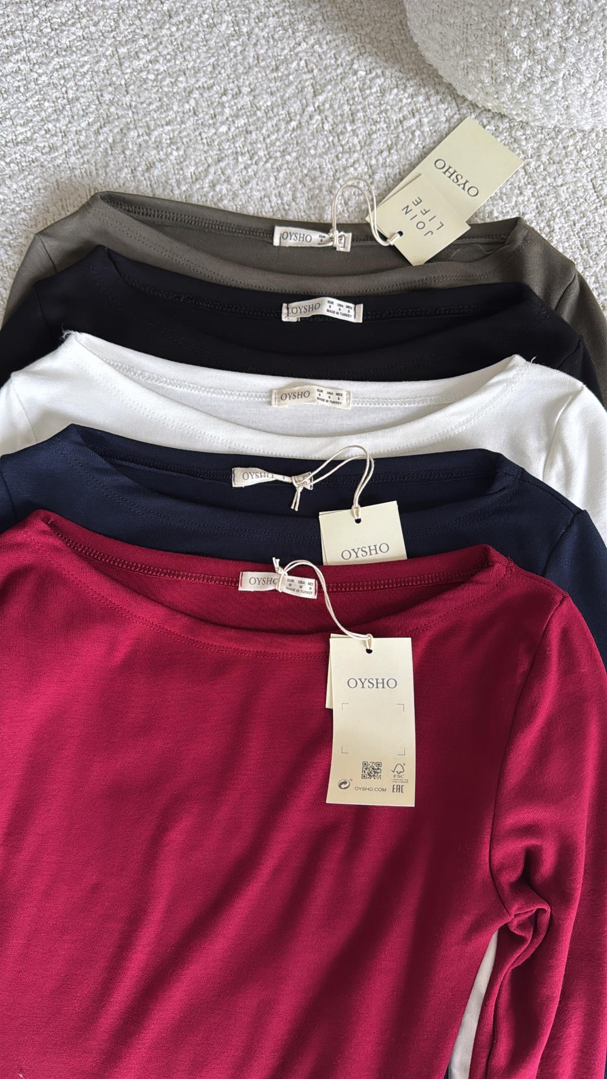 Lacivert Oys Kayık Yaka Bluz