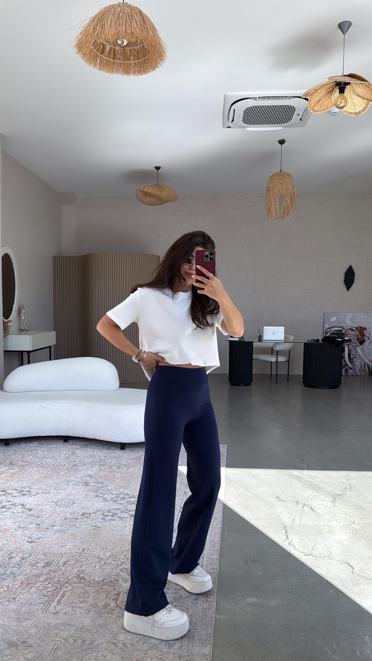 Lacivert Oys Tayt Pantolon