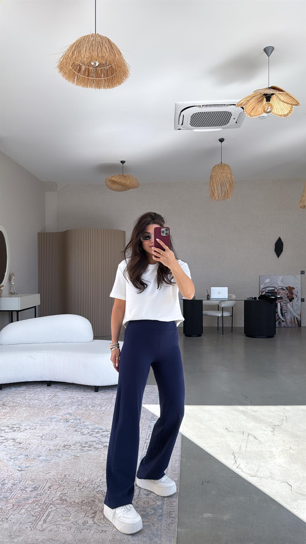 Lacivert Oys Tayt Pantolon