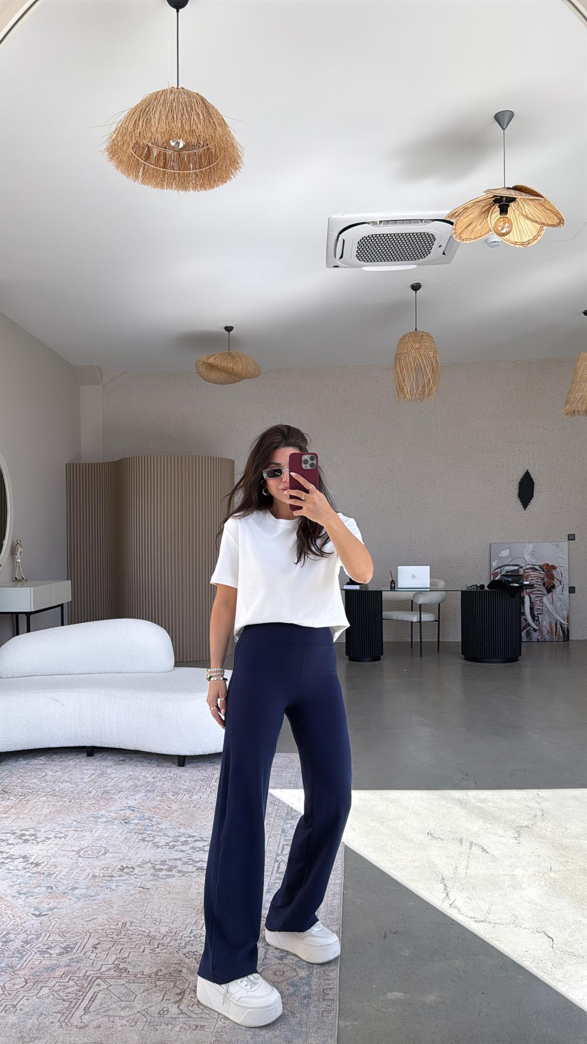 Lacivert Oys Tayt Pantolon