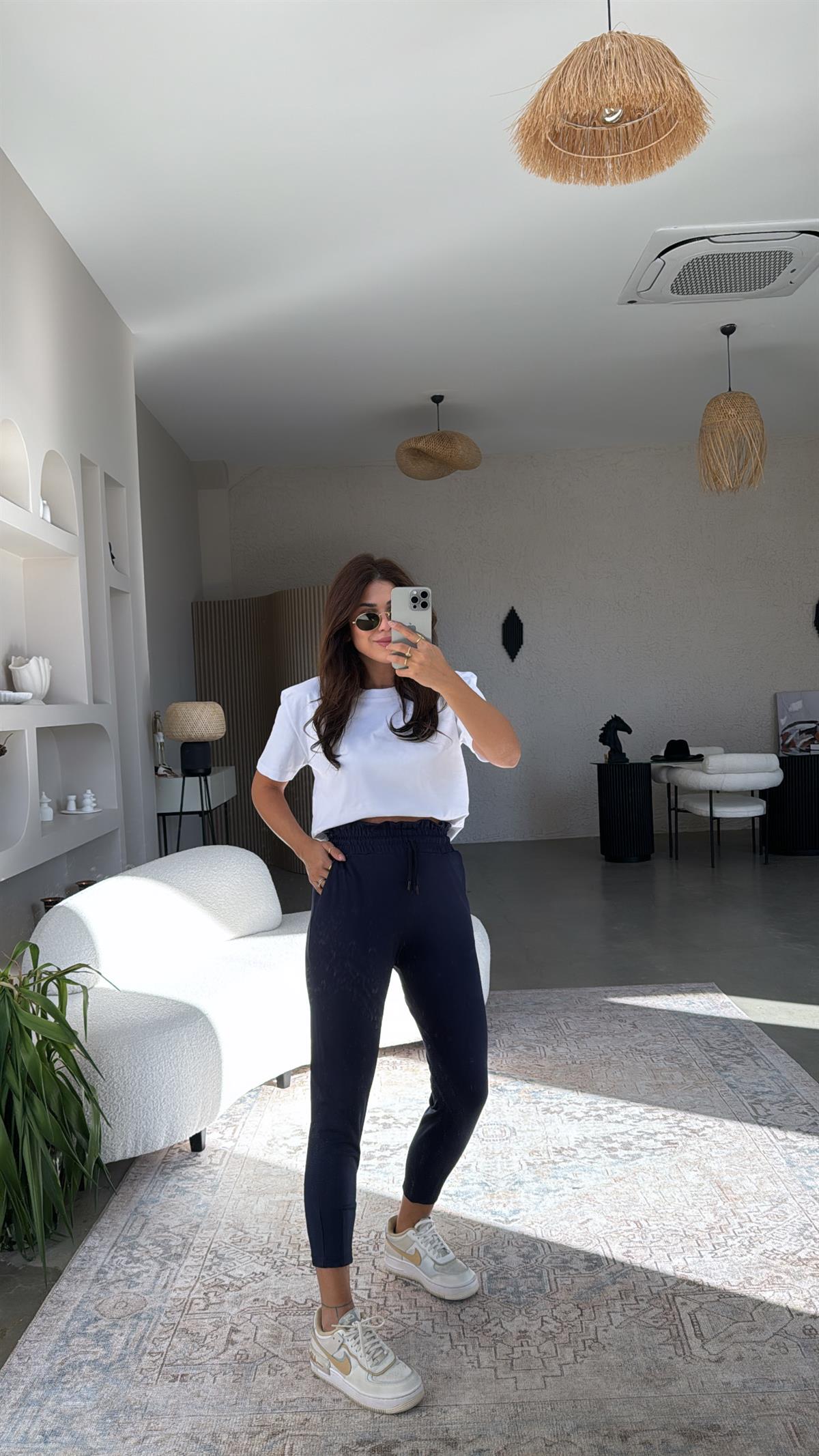 Lacivert Paça Pensli Scuba Pantolon