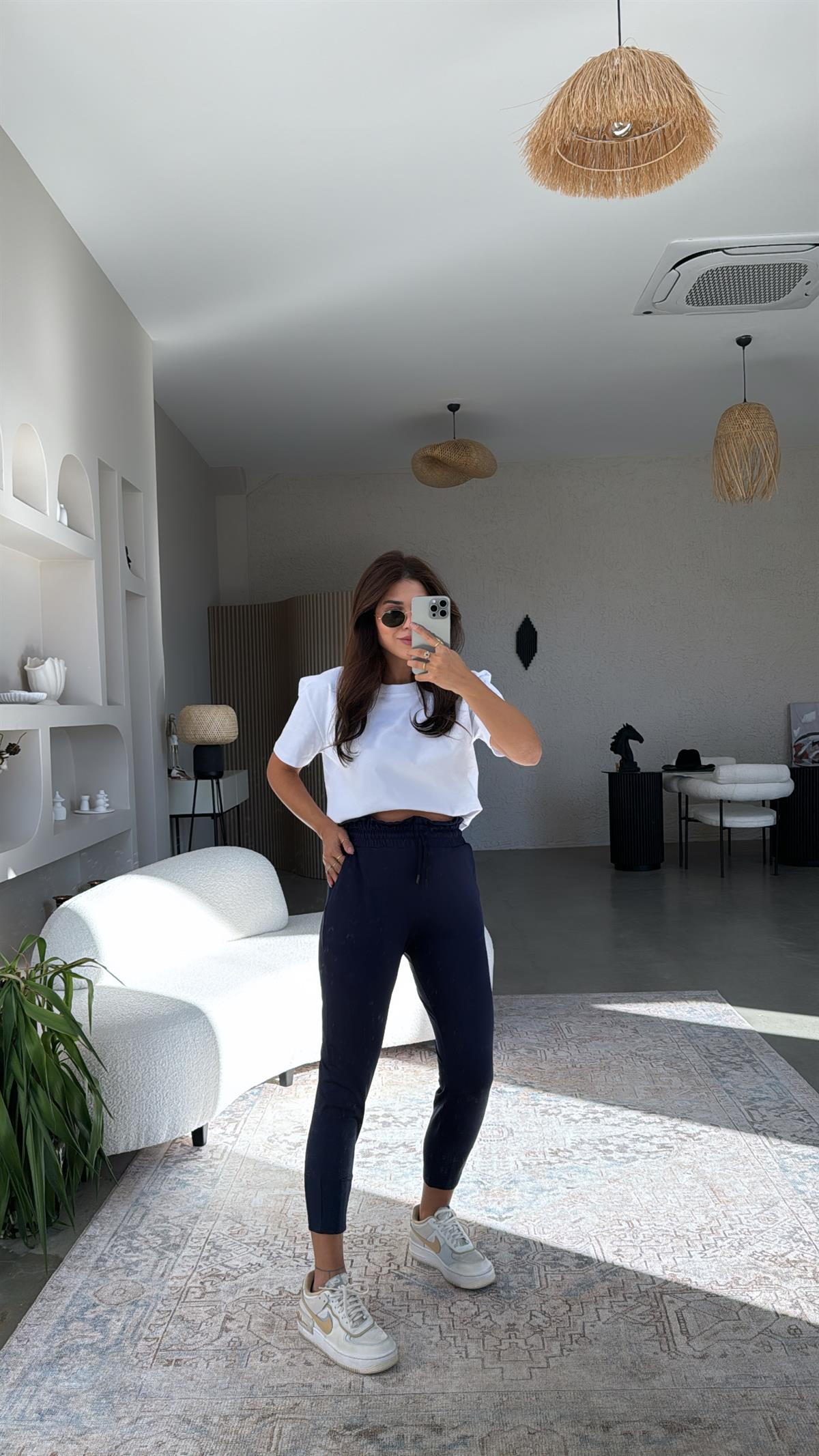 Lacivert Paça Pensli Scuba Pantolon