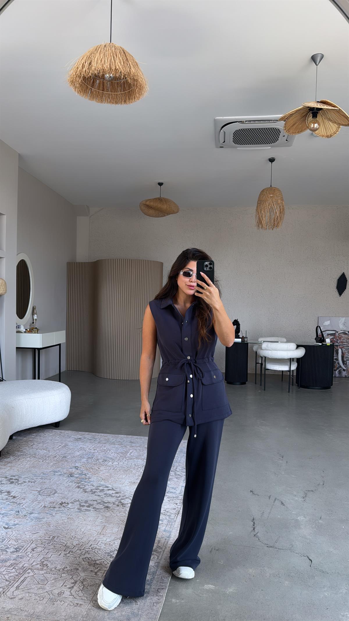 Lacivert Premium Modal Yelek Pantolon Takım