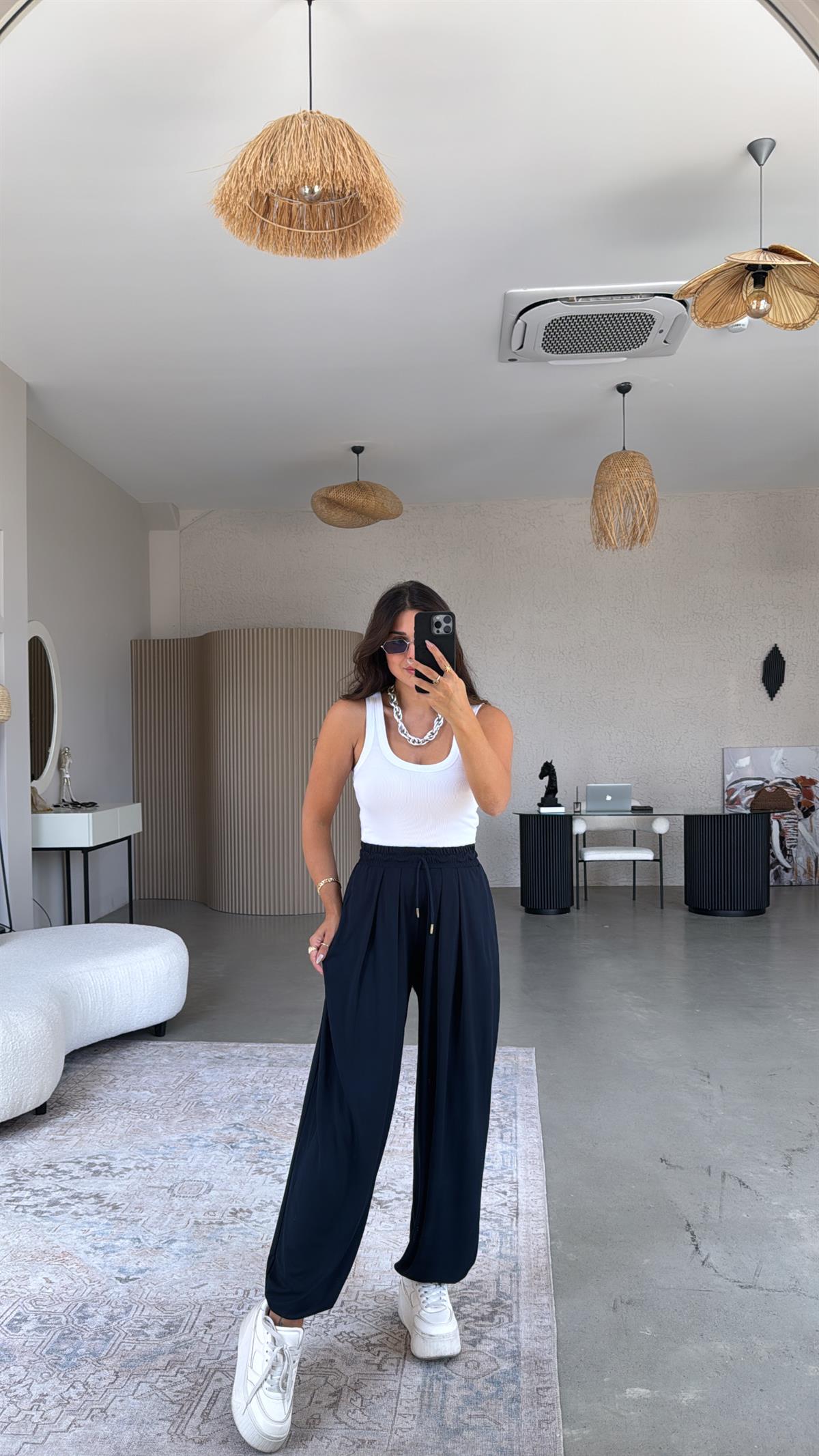 Lacivert Salaş Modal Şalvar