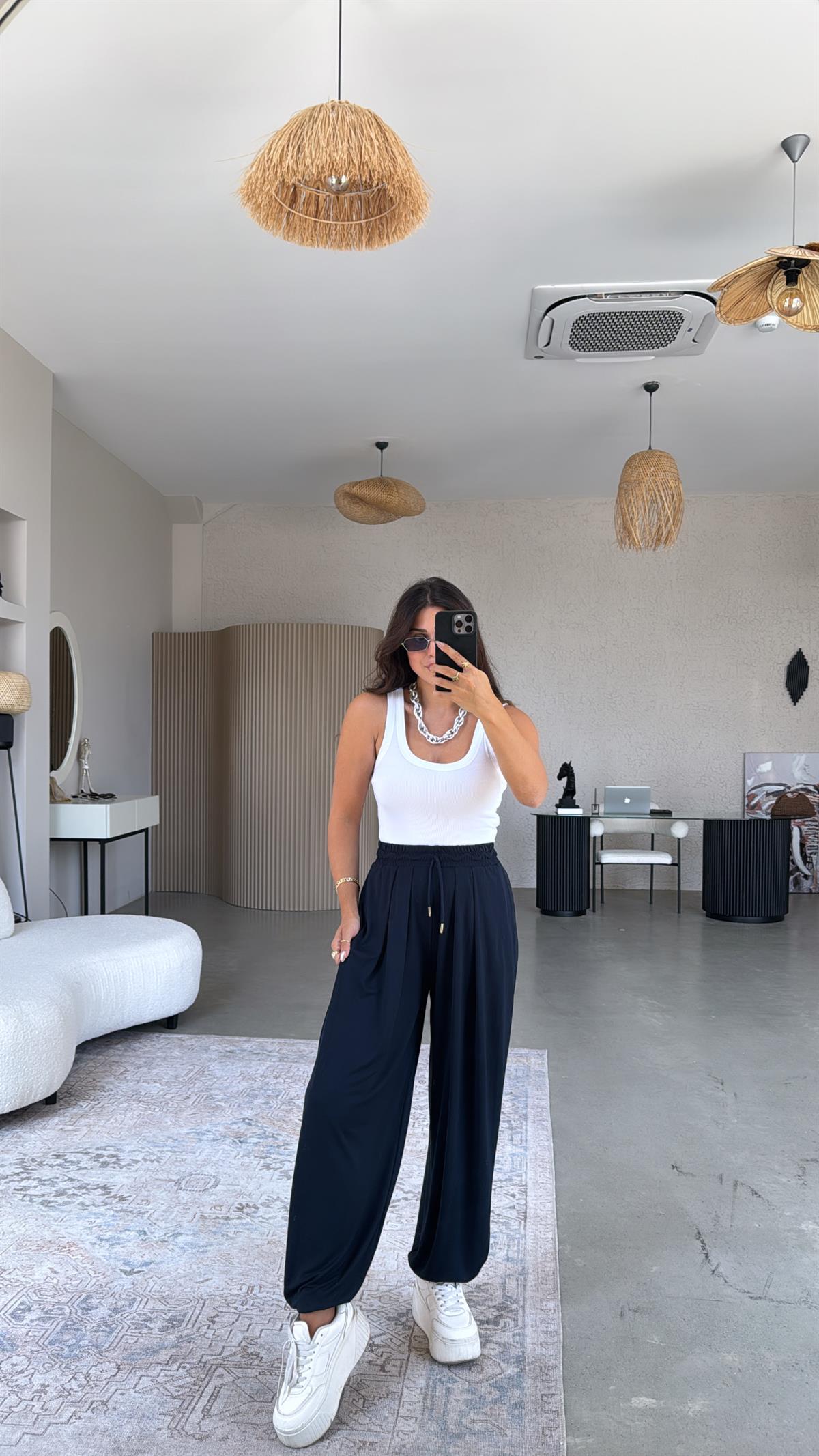 Lacivert Salaş Modal Şalvar