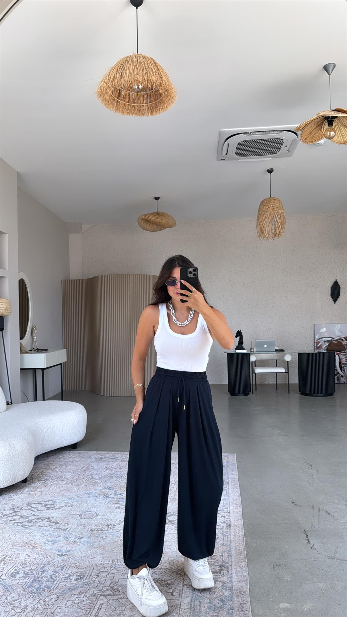 Lacivert Salaş Modal Şalvar