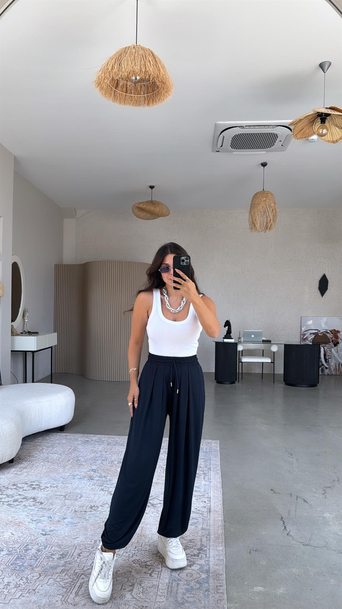 Lacivert Salaş Modal Şalvar