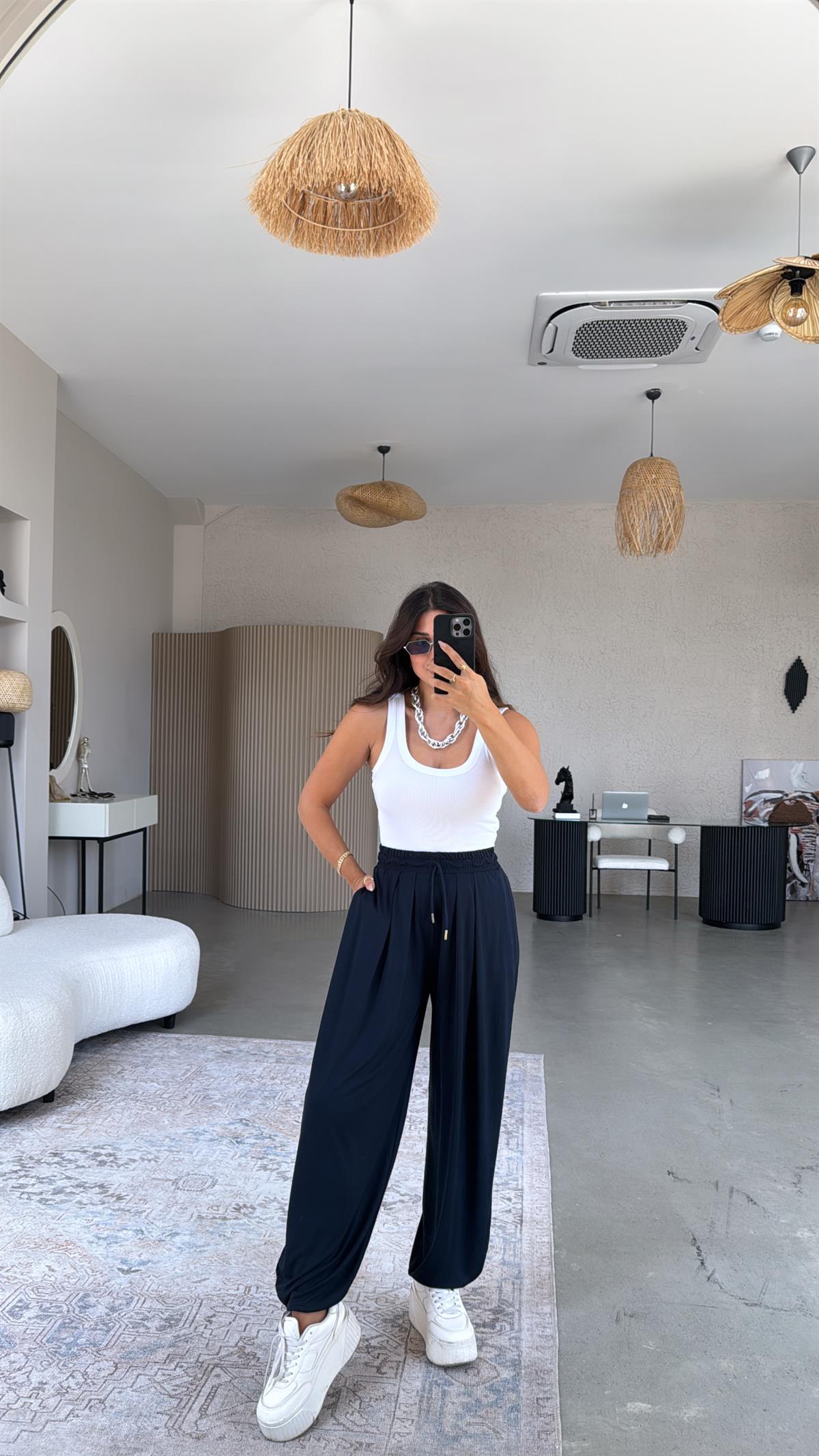 Lacivert Salaş Modal Şalvar