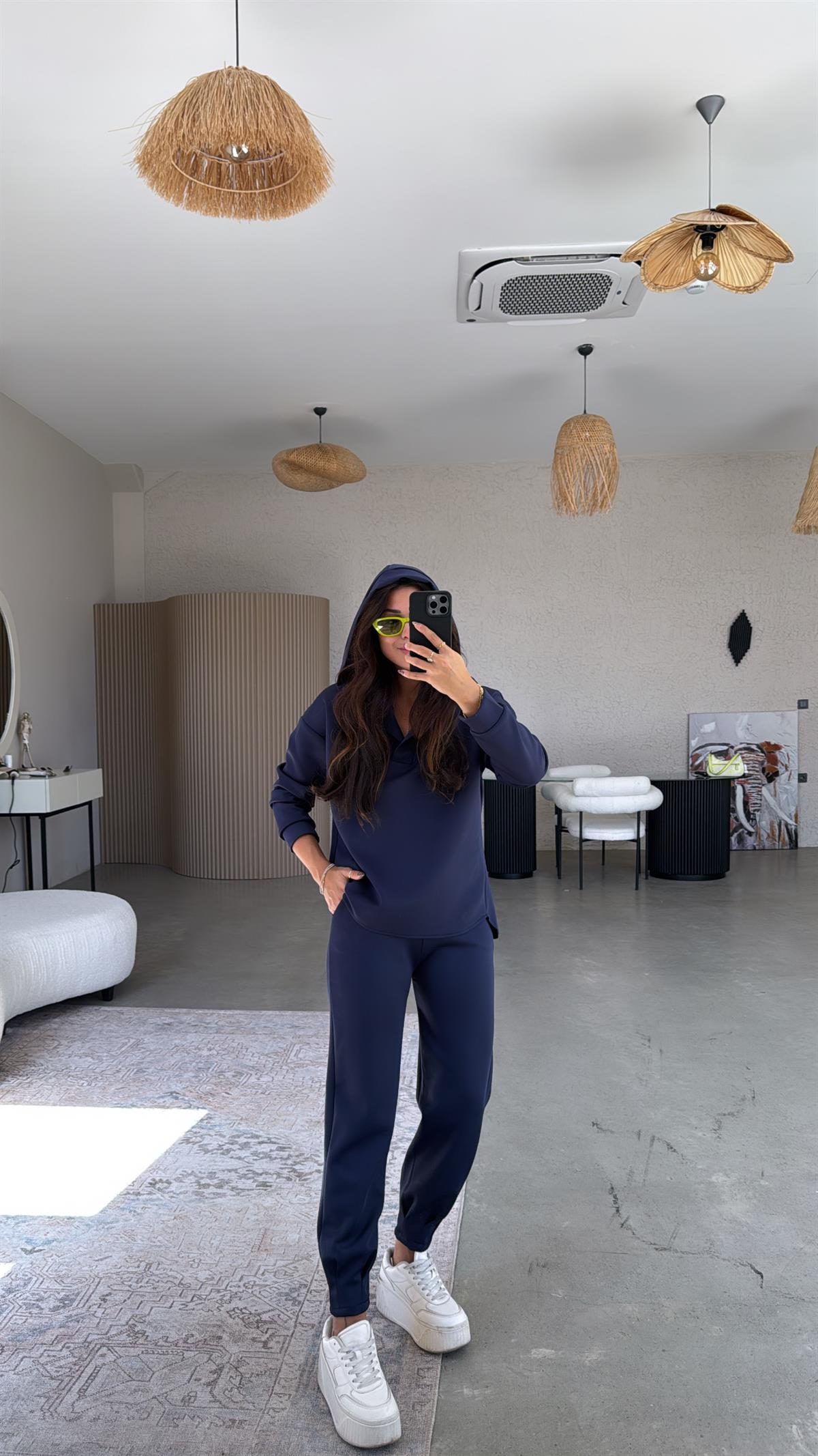 Lacivert Scuba Kapüşonlu Takım