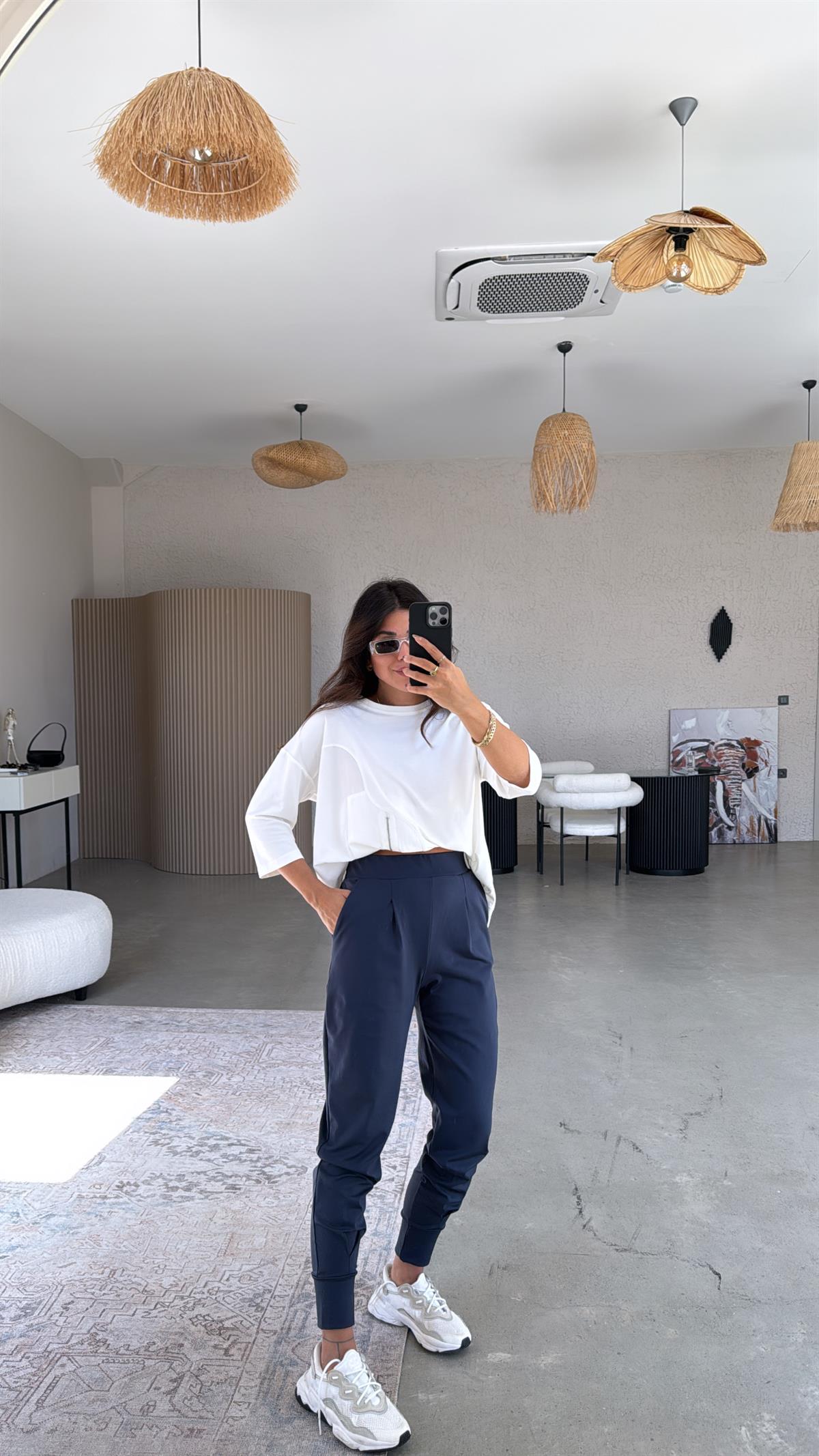 Lacivert Scuba Rahat Pantolon