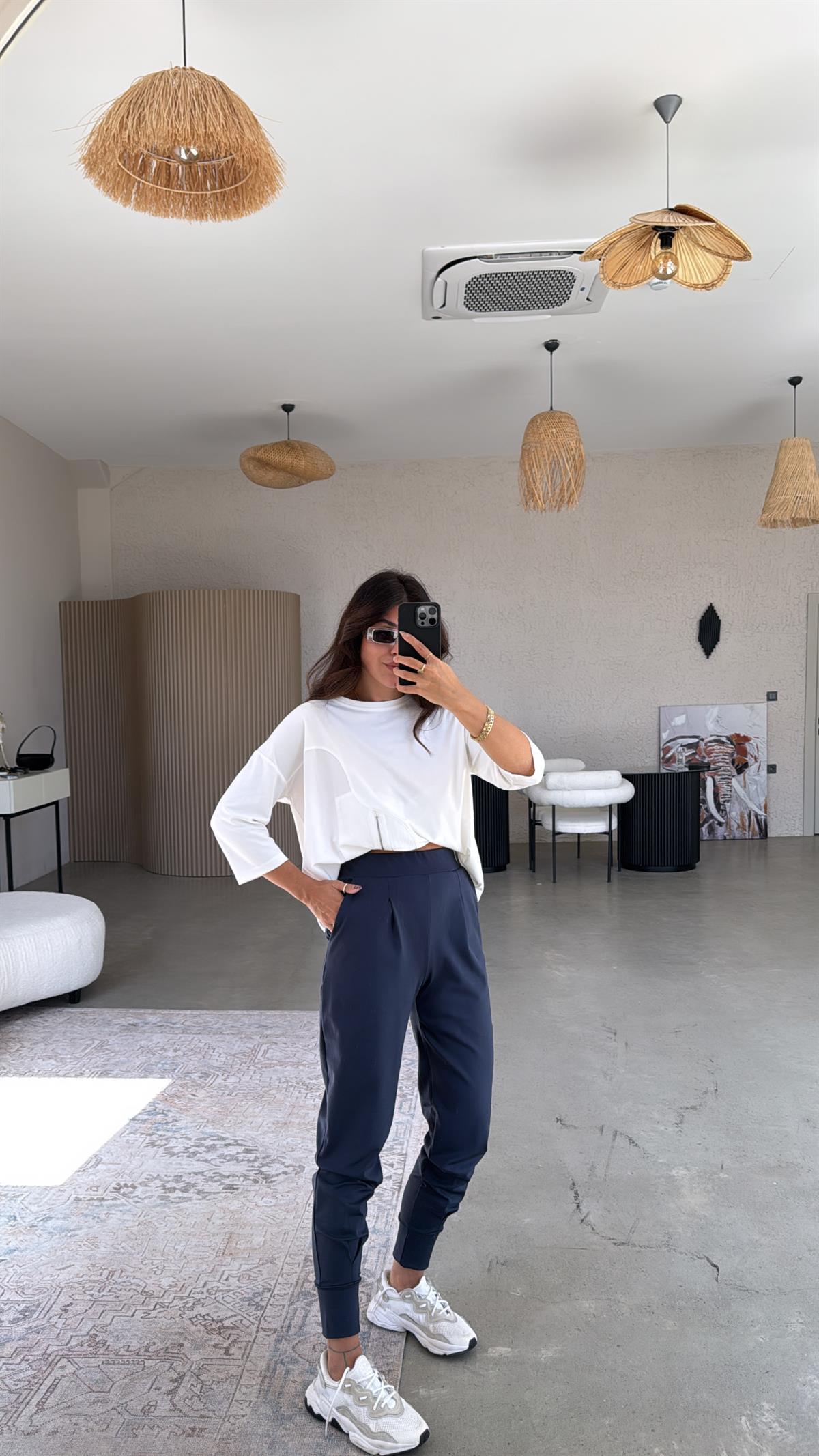 Lacivert Scuba Rahat Pantolon