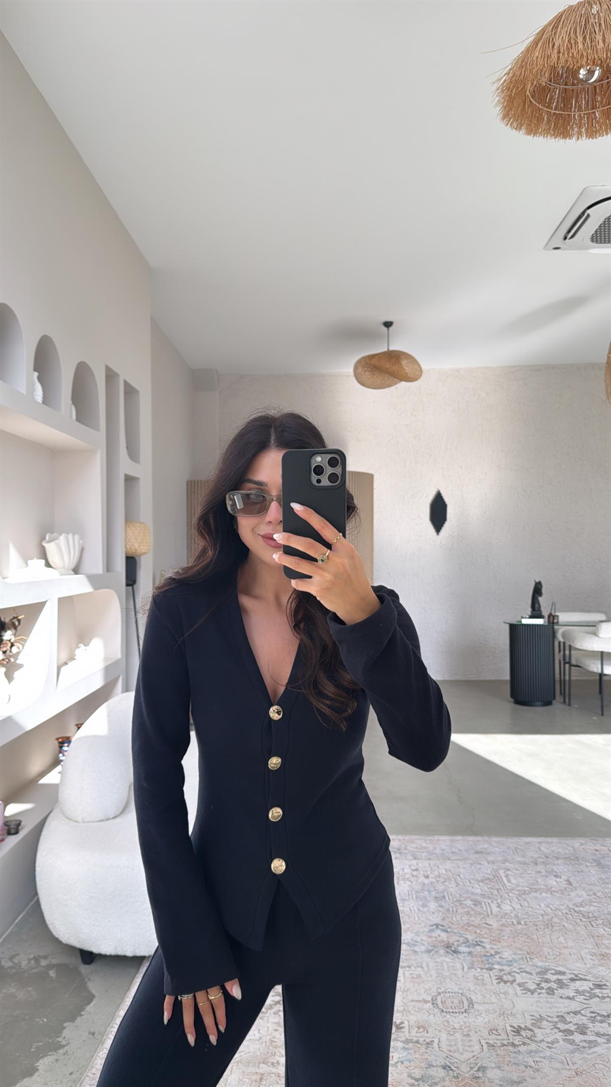 Lacivert Selanik Triko ZR model Hırka Pantolon Takım