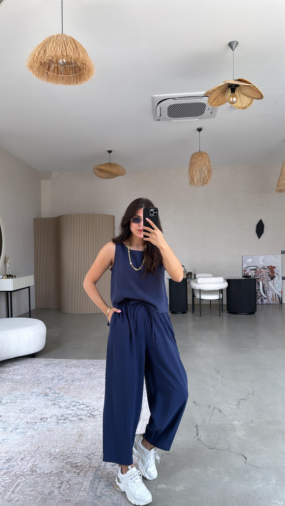 Lacivert Tensel Cepli Takım