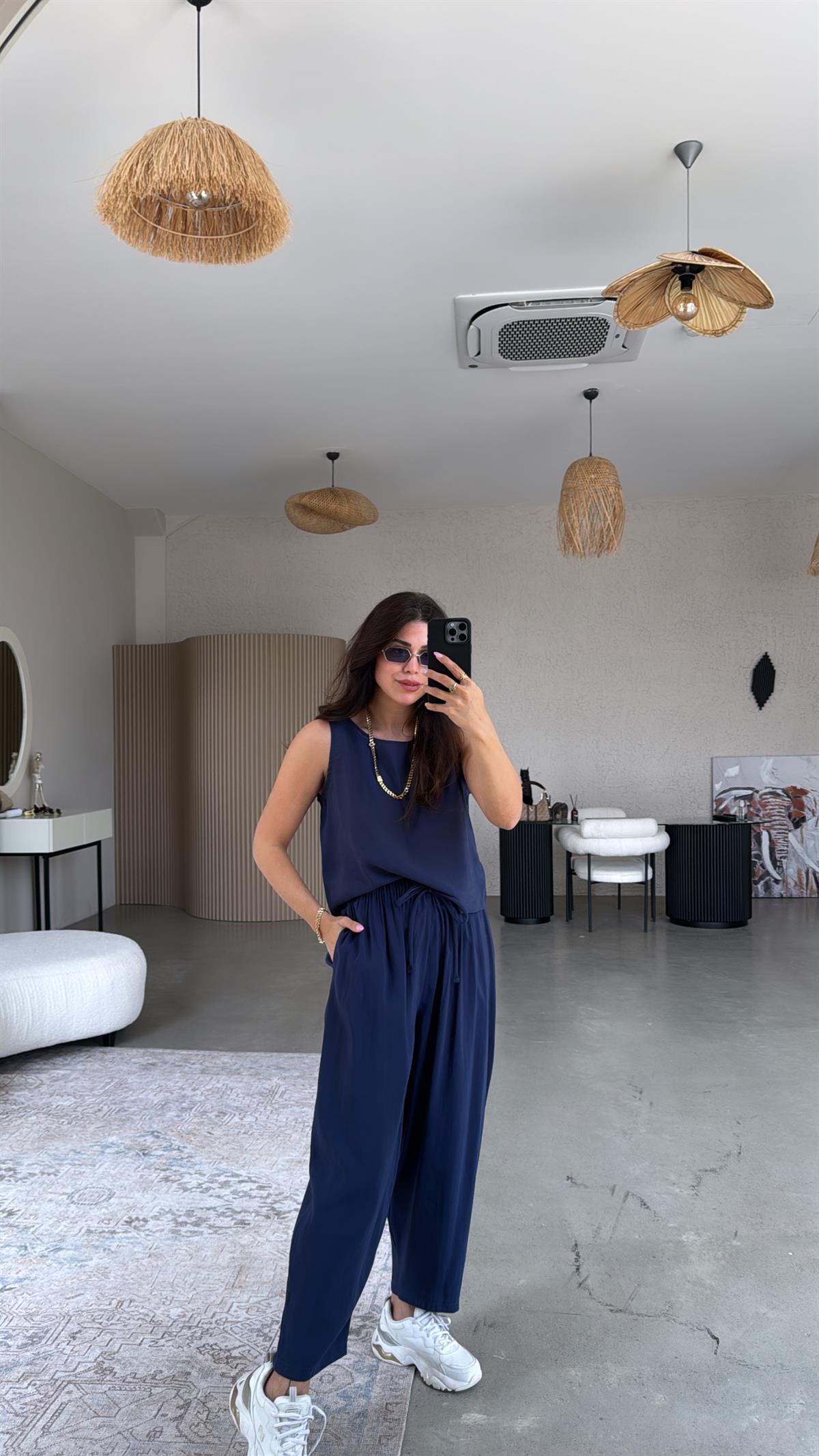 Lacivert Tensel Cepli Takım