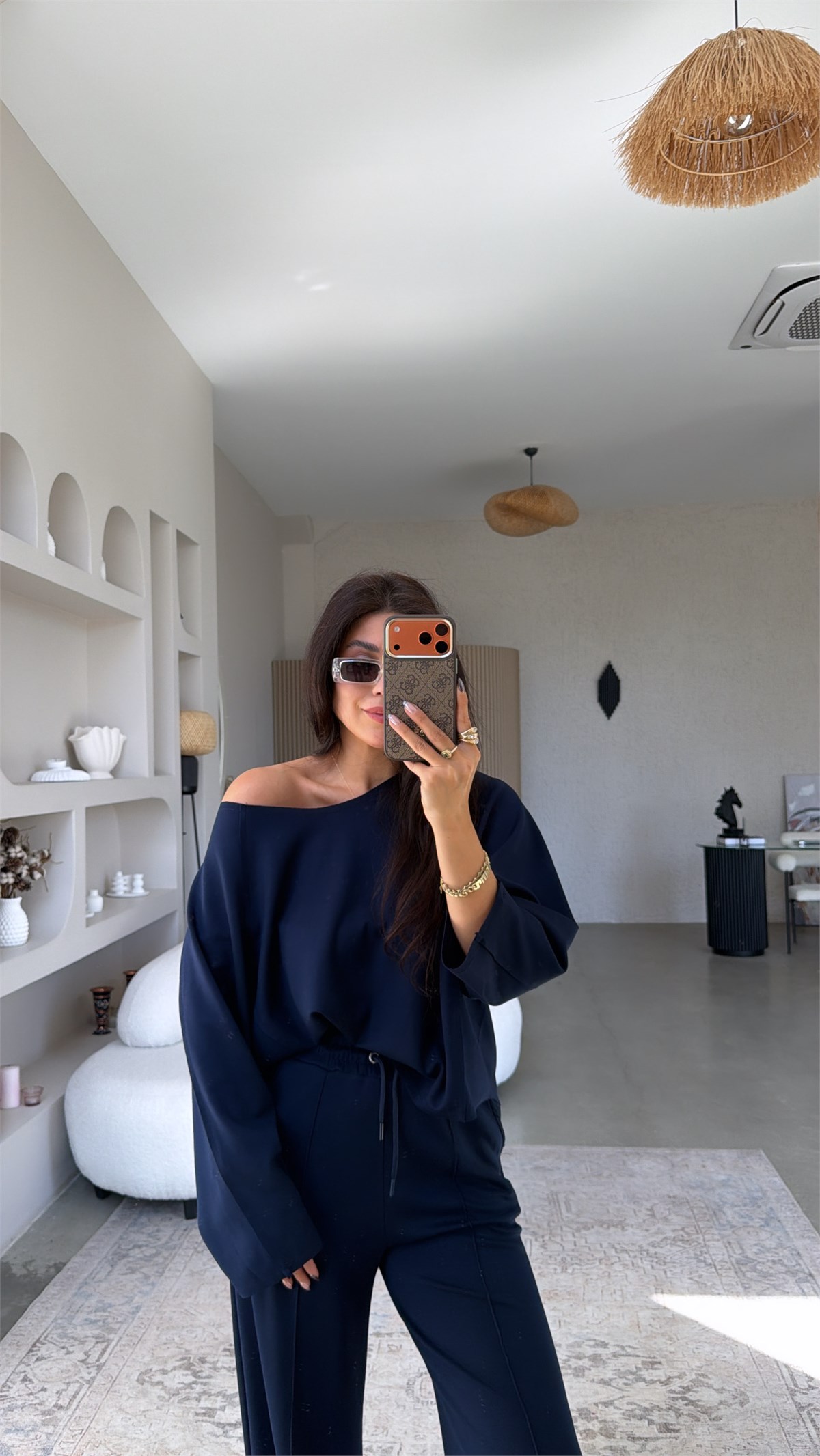 Lacivert Ters Dikişli Modal Takım