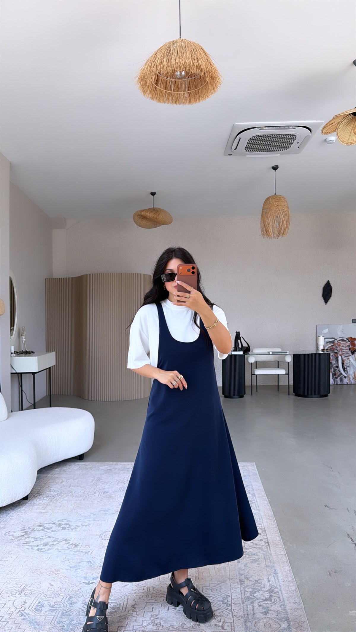 Lacivert Twst Orijinal Elbise Tshirt Takım