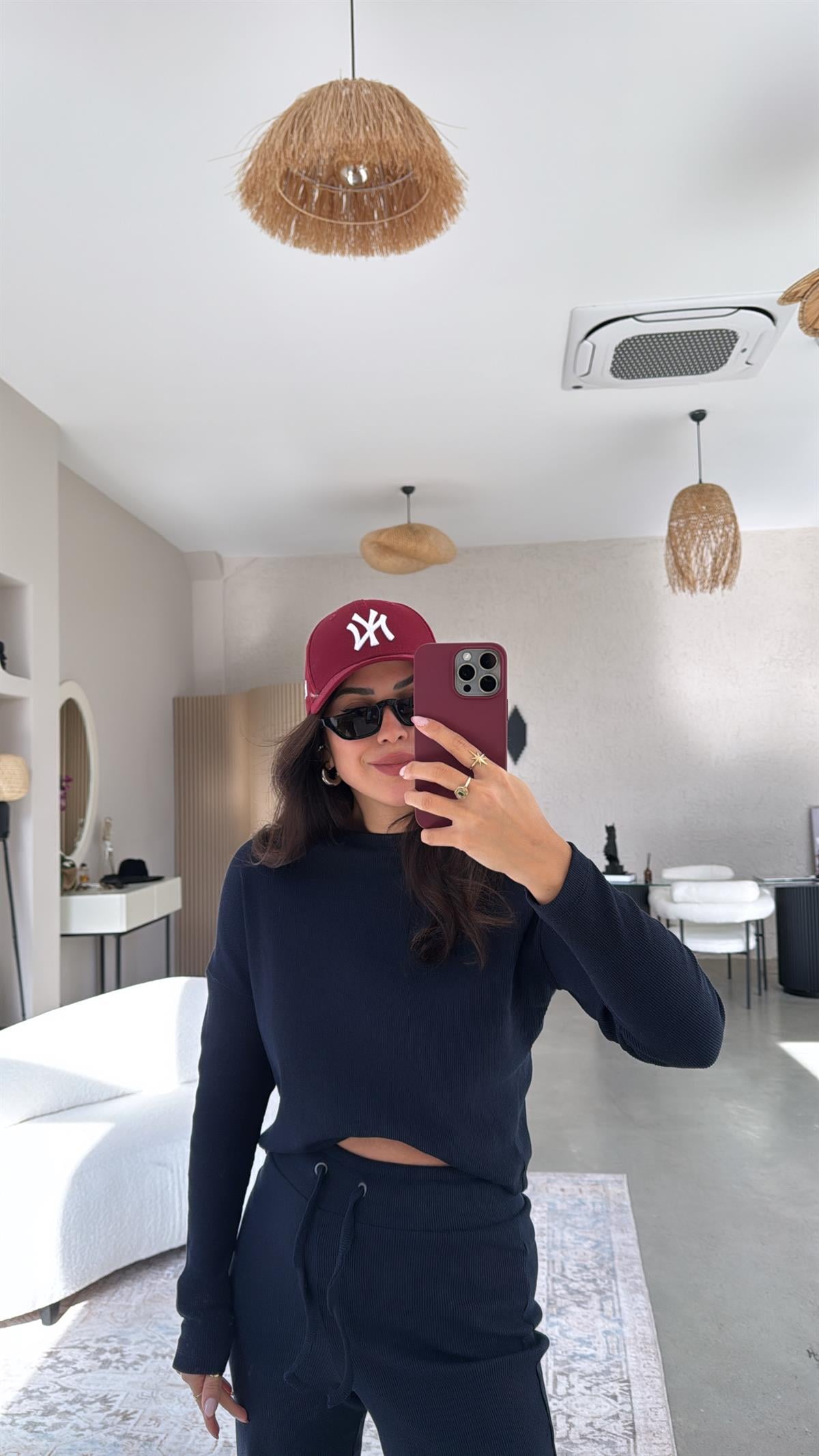 Lacivert Uzun Kollu Fitilli Takım